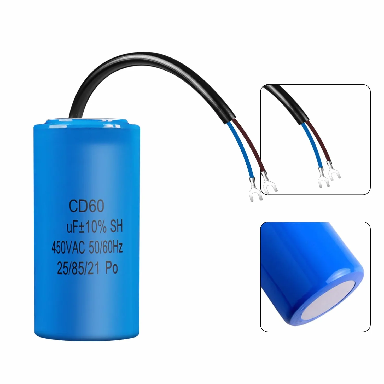 ANGEEK Condensador CD60 AC 450V 200uf 50/60Hz de Arranque y Marcha para Motor