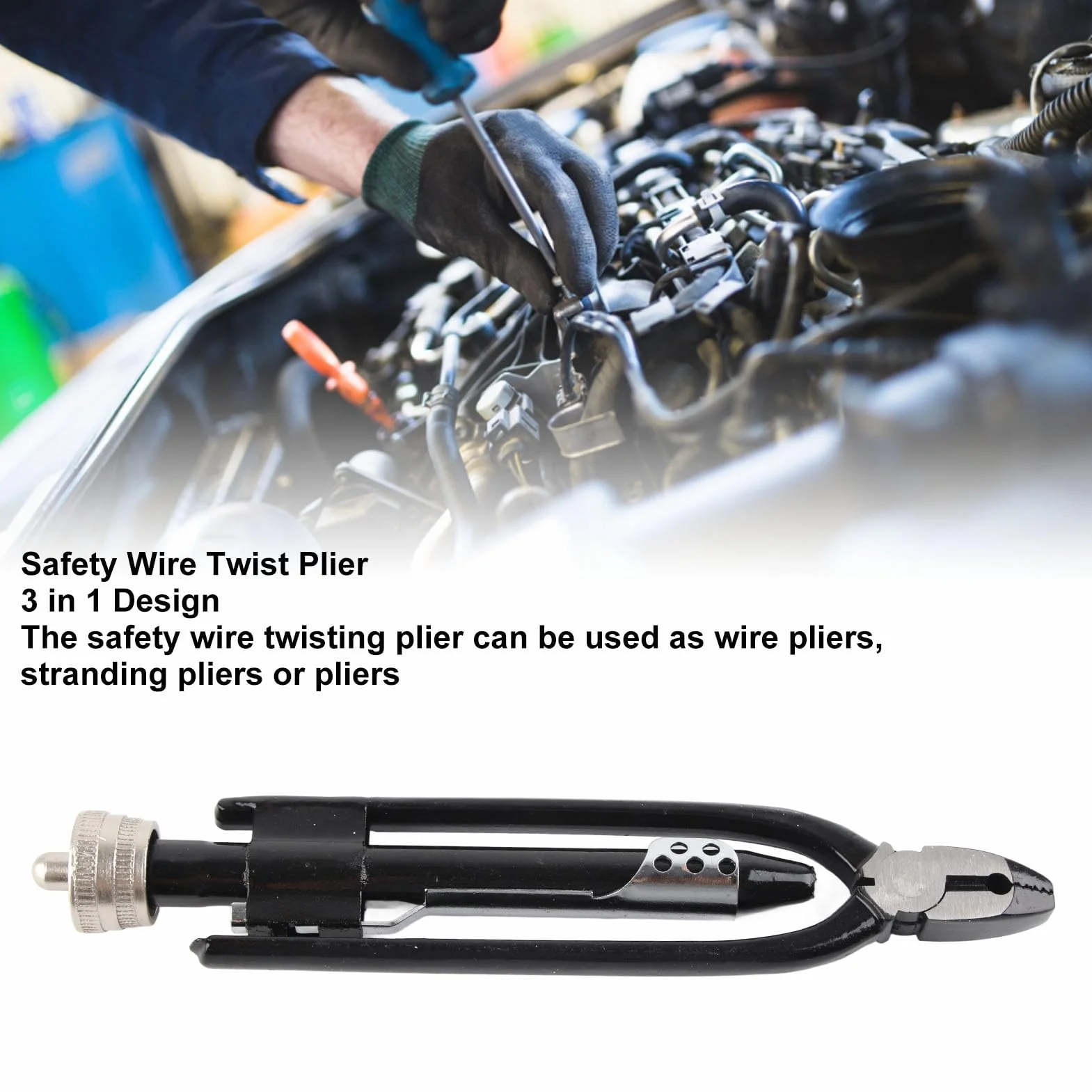 Pinza para Alambre de Seguridad de 6 Pulgadas, Alicates Industriales de Acero de Alto Carbono para Automóviles y Aeronaves