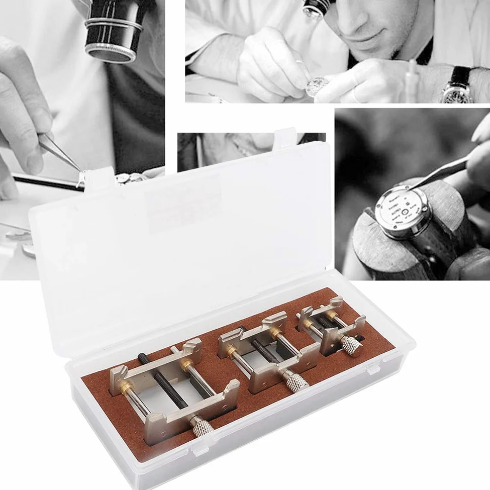 Juego de 3 Soportes para Abrir Cajas de Relojes, Herramientas para Reparar Relojes, Herramienta para Quitar la Tapa Trasera de la Caja, Herramienta de reparación y Extractor para relojeros.