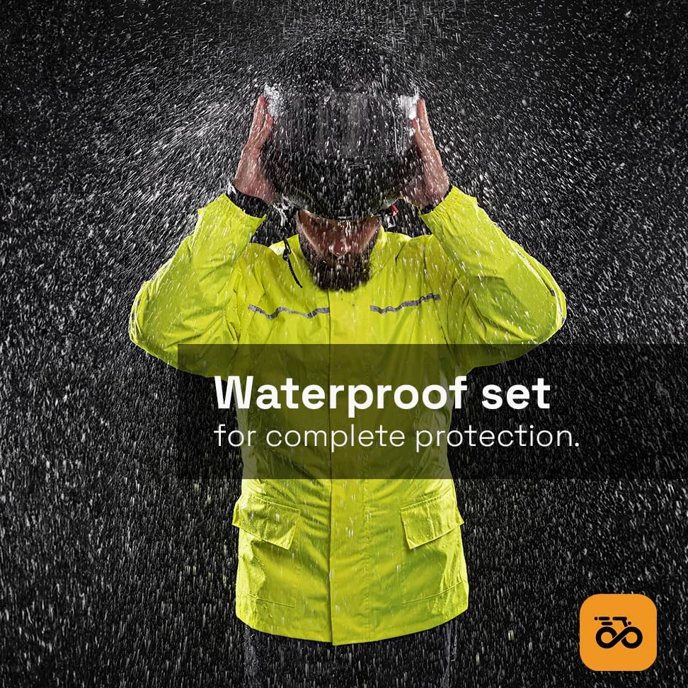 Moore Traje de Lluvia Rain Twill Fluo Negro – Impermeable 20,000 mm, Costuras Termoselladas, Alta Visibilidad.