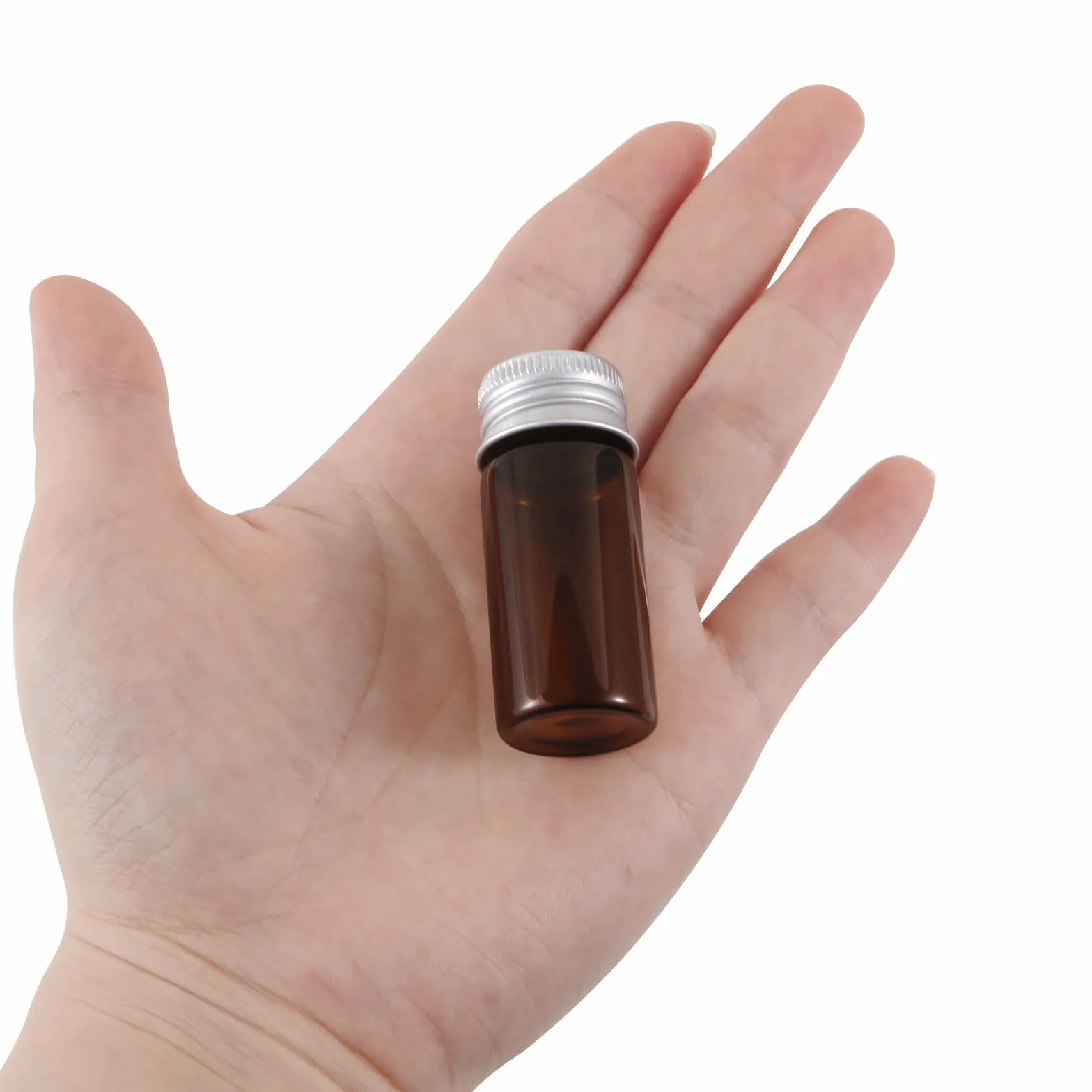 Ámbar Viales de Vidrio 10 ml con Tapones de Rosca, Vial Muestra Líquido, 50 Unidades