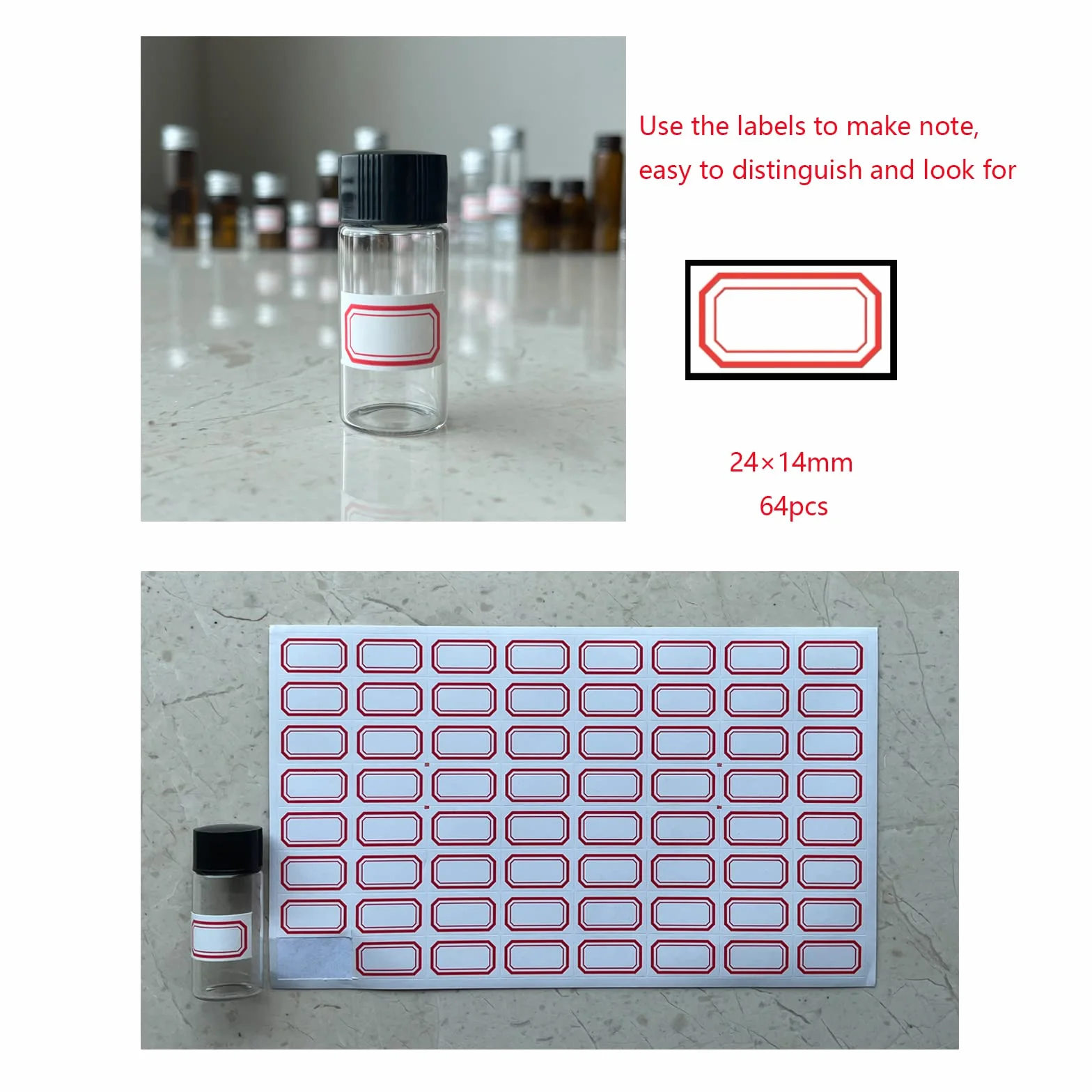 Viales de Vidrio Transparentes 10 ml con Tapón de Rosca y Tapa Interior de Plástico, 50 Unidades