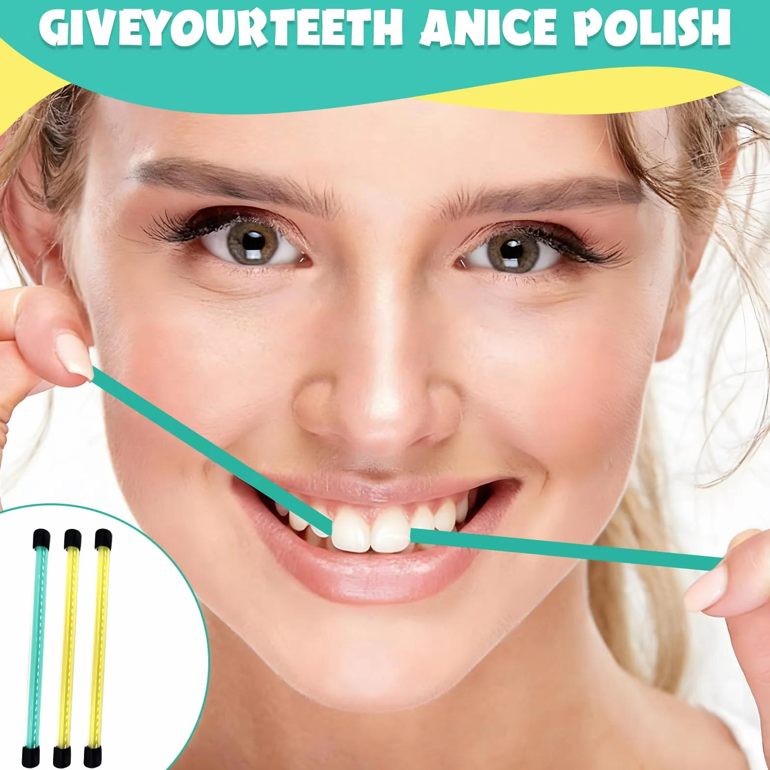 Tira de Pulido Dental Abrasivo, 75 Piezas Bandas para Lijado de Dientes, Limpieza Profunda y Pulido (Amarillo + Verde)