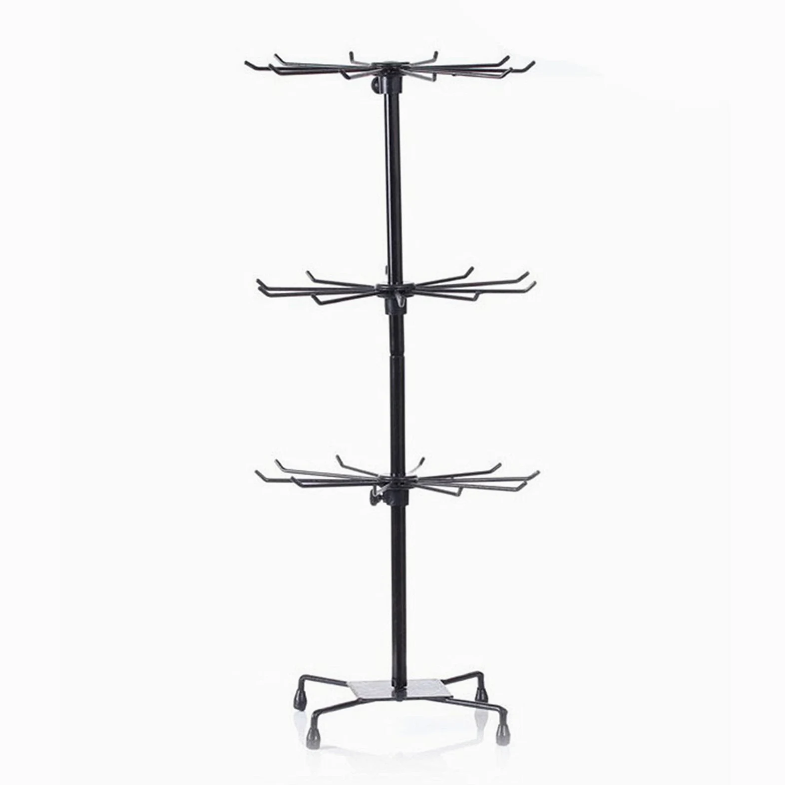 Soporte de exhibición de joyería de 3 niveles, soporte giratorio para collares, encimera de metal para el hogar, tiendas minoristas, salas de exposición, perfecto para collares y accesorios
