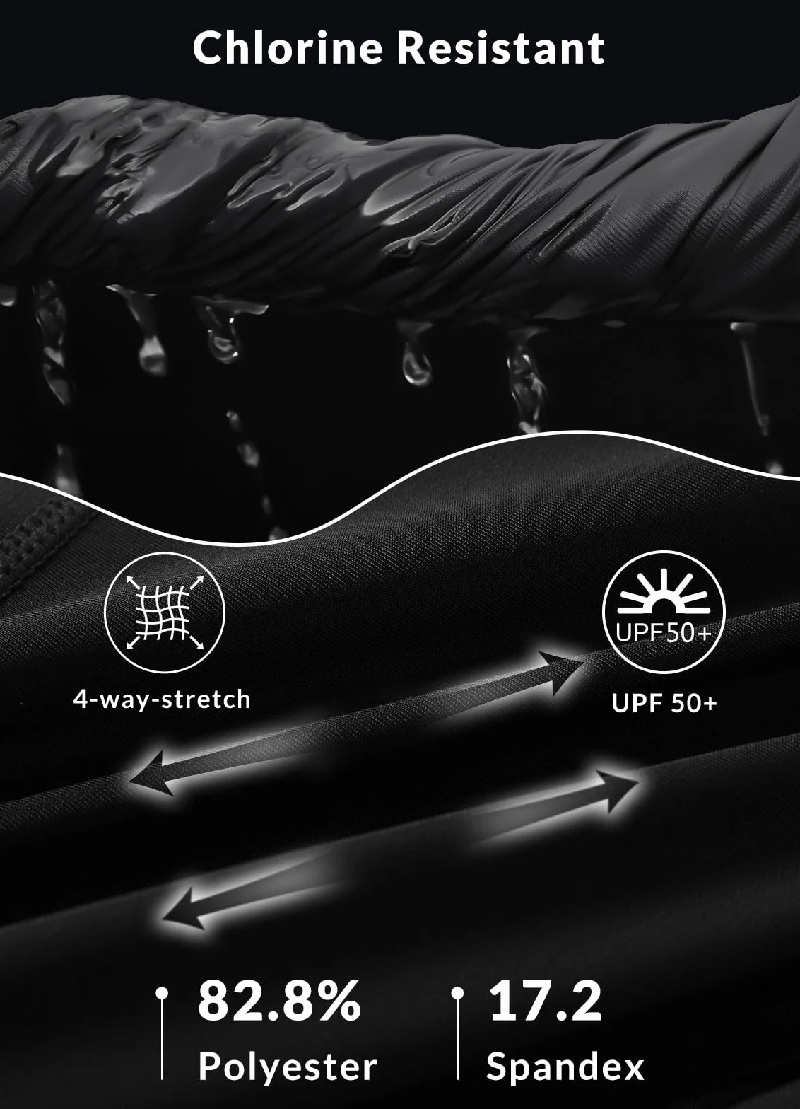 BALEAF Leggings de natación mujer con bolsillos cremallera UPF 50+