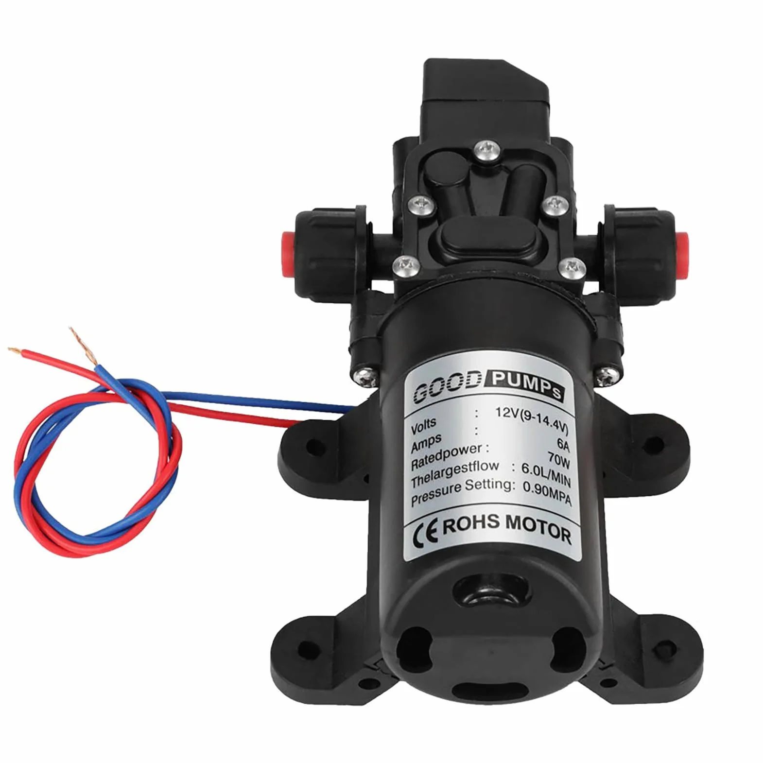 Omba Bomba de Agua 12V 0.9Mpa 6L 70W Alta Presión Autocebante para Jardín Caravana Camping