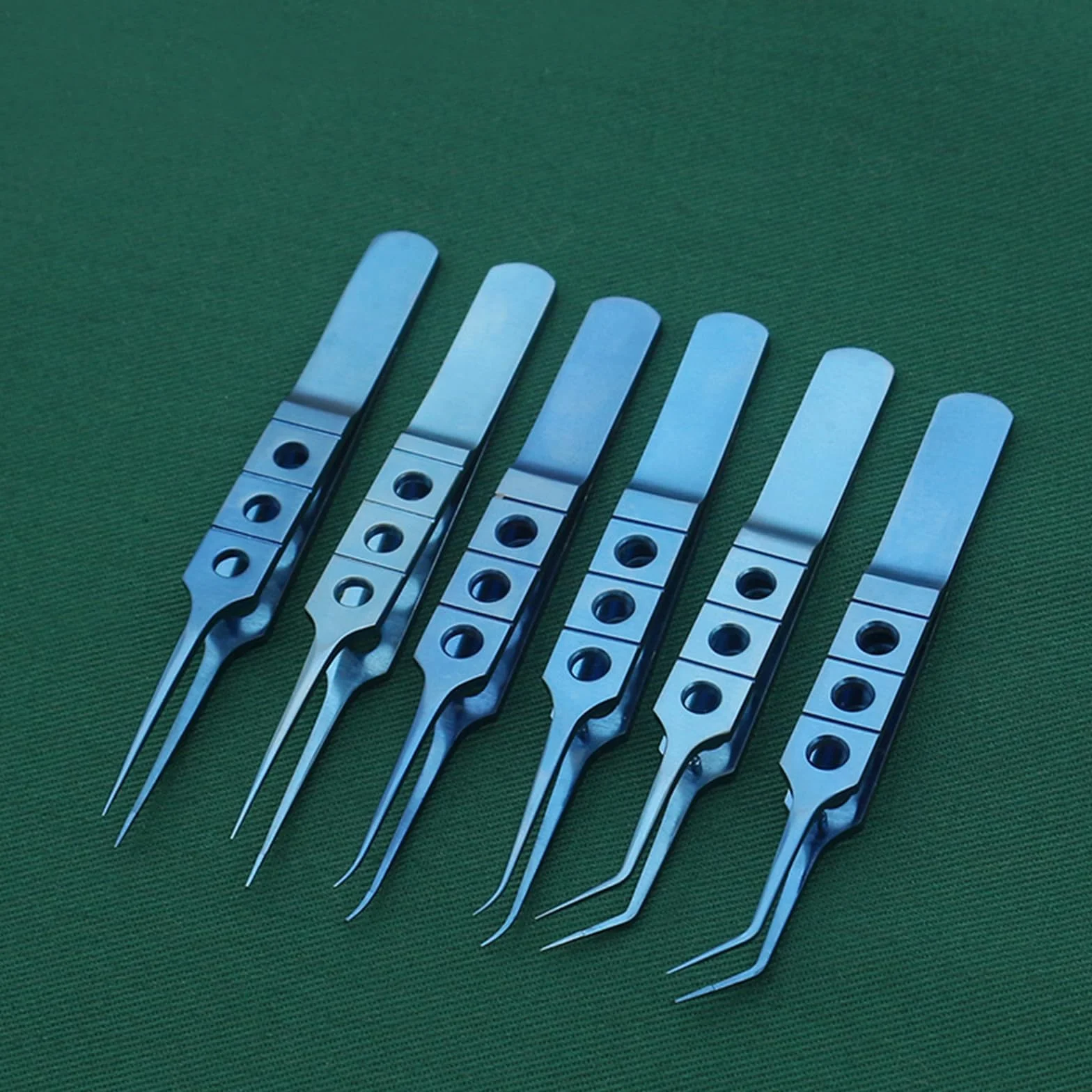 Pinzas para párpados de acero inoxidable 11 cm plataforma de gancho sin dientes quirúrgicas