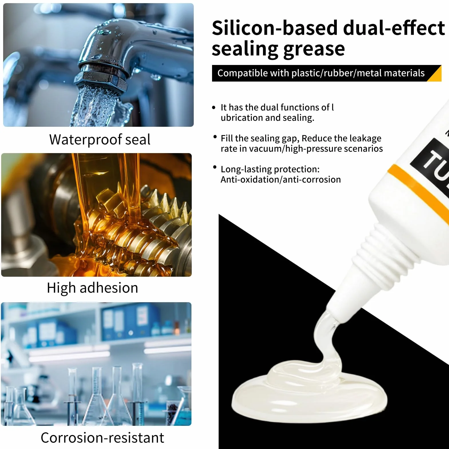 Grasa de Silicona Lubricante para Cafeteras Automáticas Multiusos 3 Unidades con Cepillo