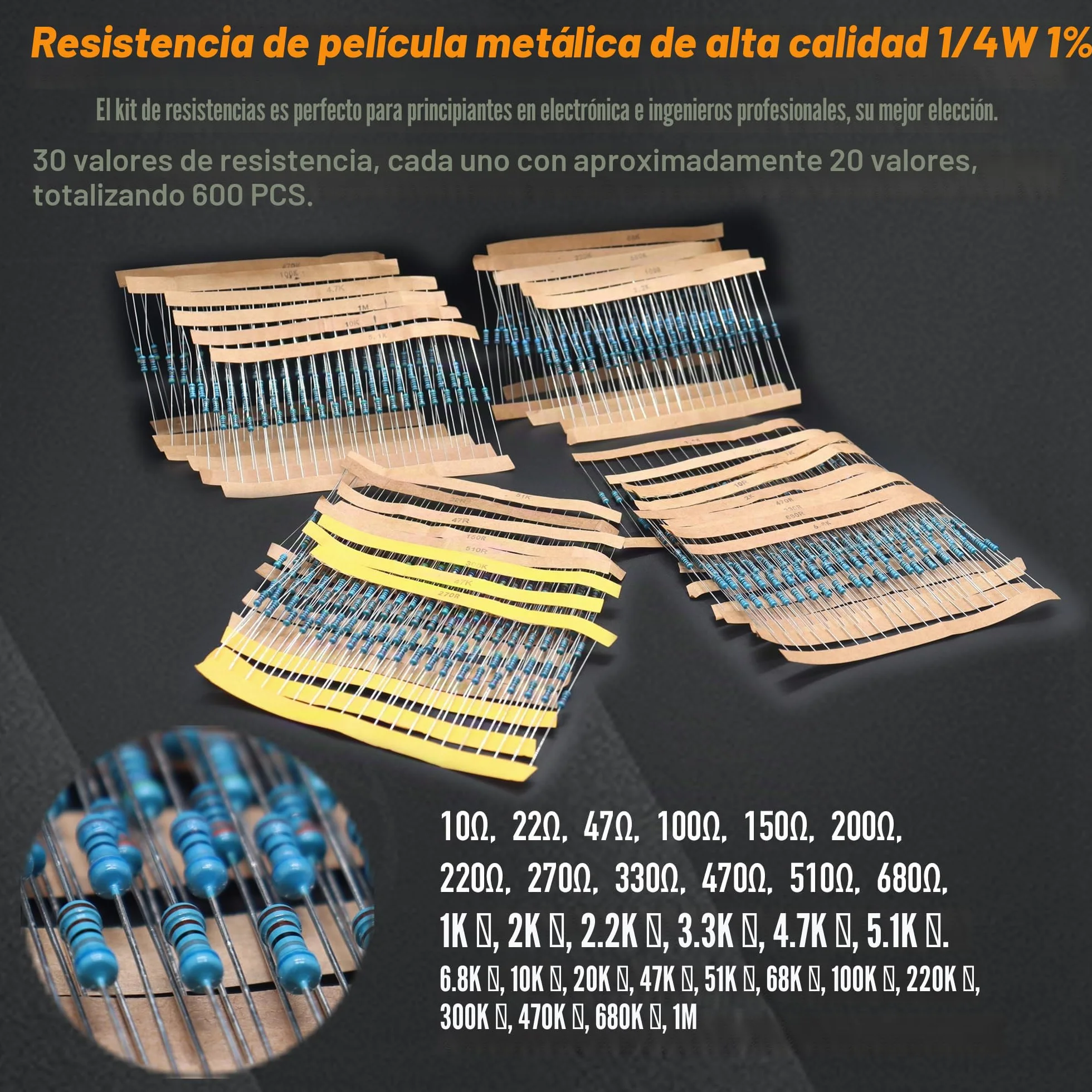 DIYoung Kit de Componentes Electrónicos 1390pcs, Resistencias, Diodos Led, Condensadores, Transistores