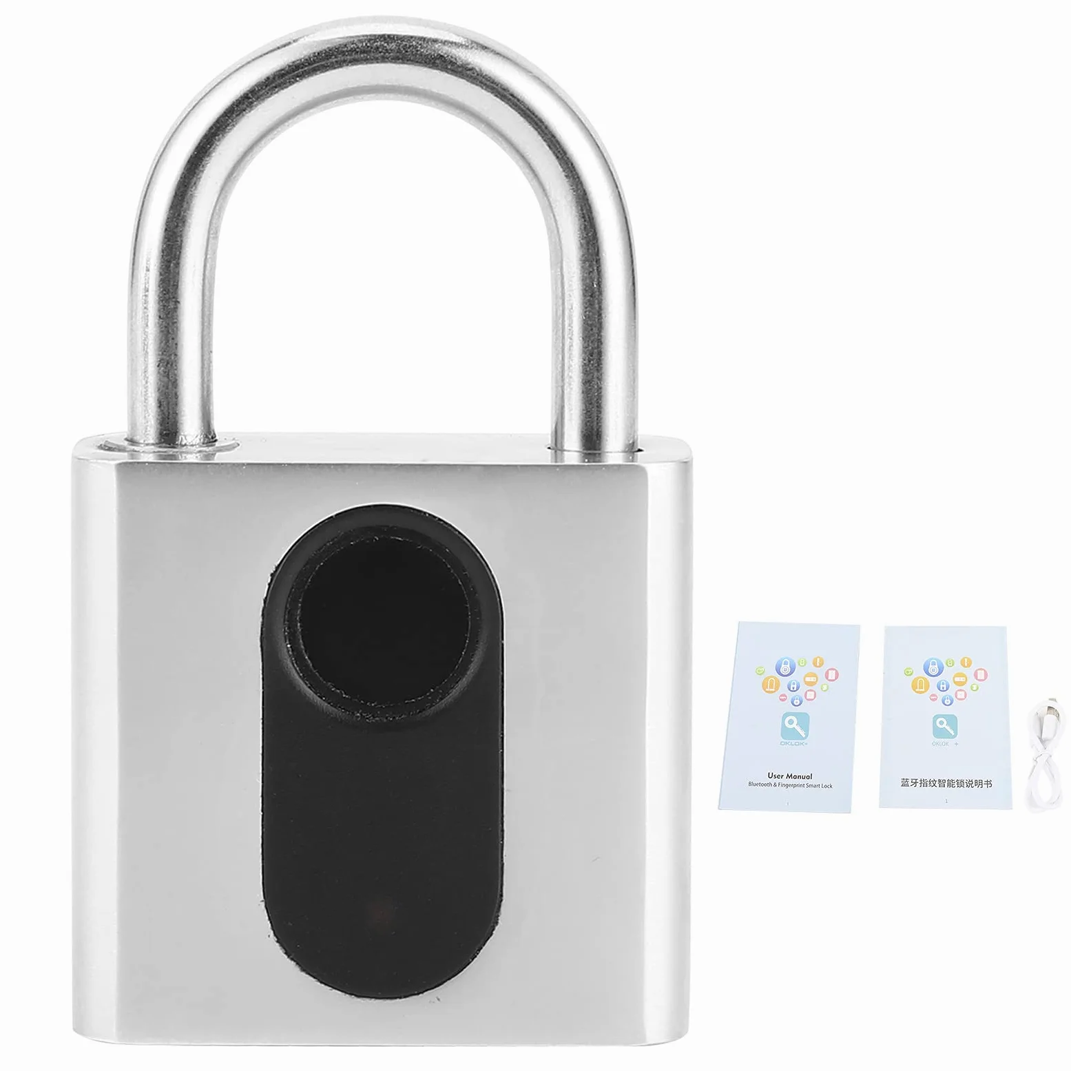 Candado Inteligente con Huella Dactilar, Cerradura de Aplicación Bluetooth Impermeable, Seguridad Antirrobo para Equipaje, Bicicletas, Gabinete - Aleación de Zinc, 1 Unidad