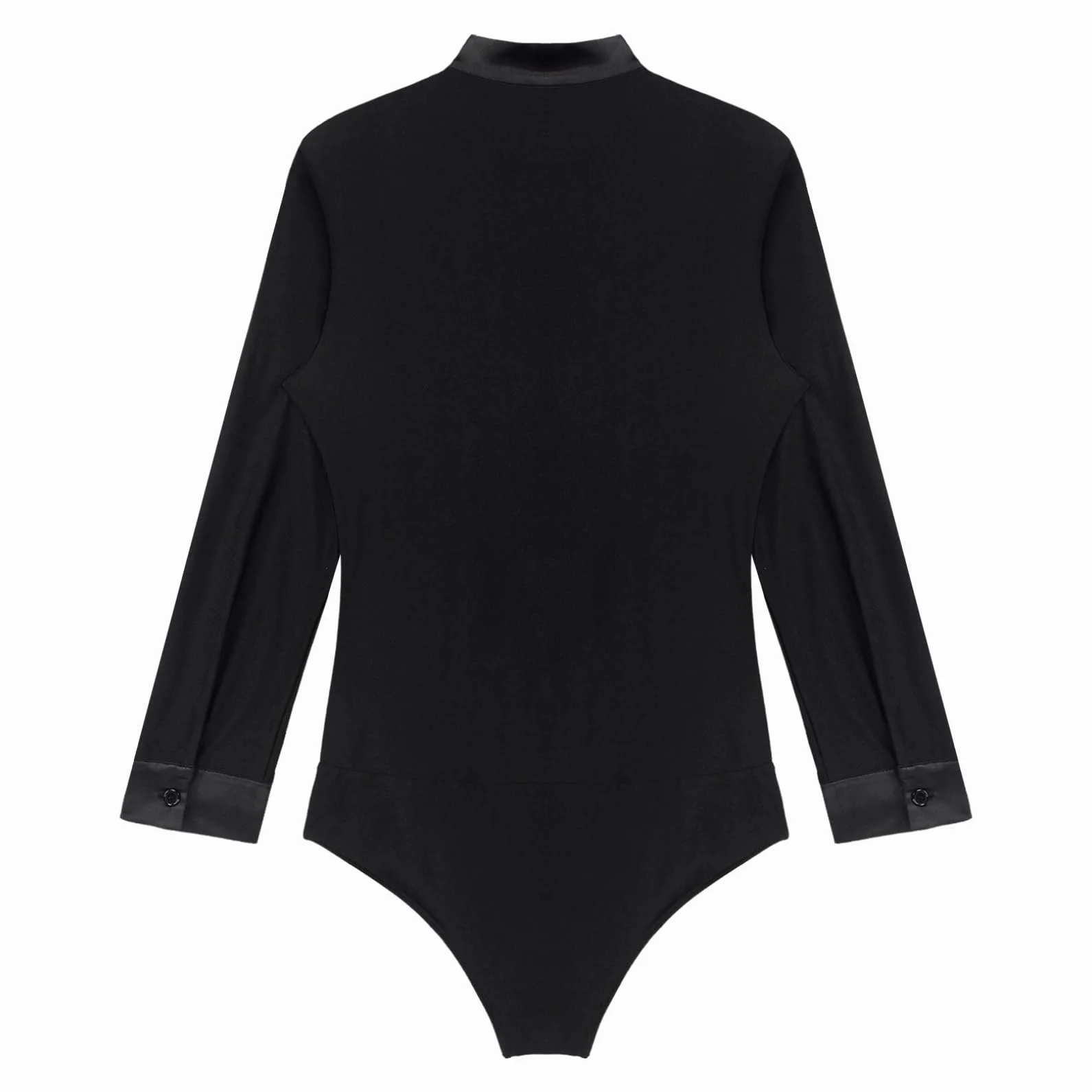 renvena Camiseta de baile latino para hombre, manga larga, con cuello en V, con purpurina, camiseta de baile, traje de danza