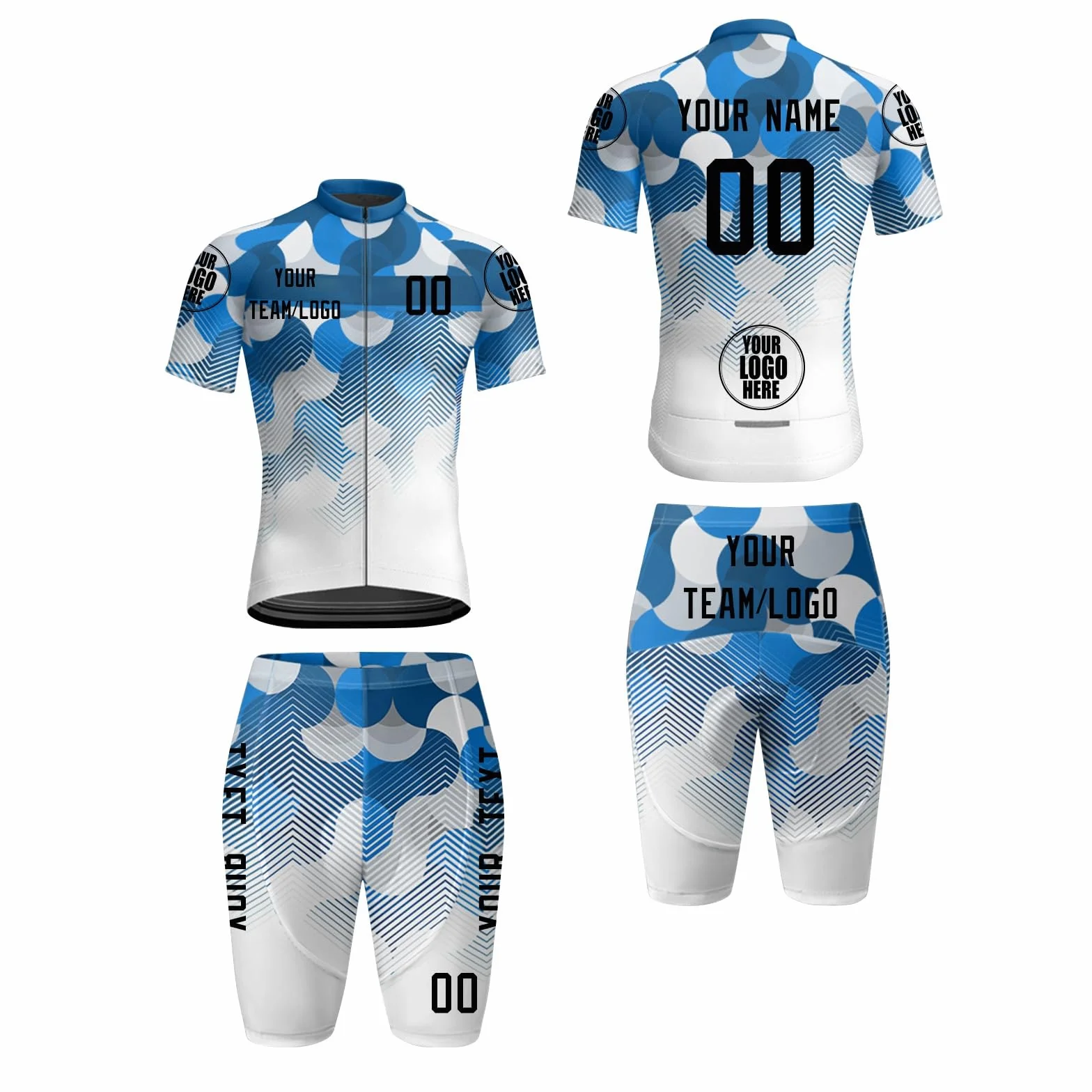 Maillot de Ciclismo Personalizado con Nombre de Equipo, Texto, Logotipo, Ropa de Ciclismo, Traje de Ciclismo de Manga Corta, Maillot de Ciclismo y Pantalones Cortos, 2 Conjuntos