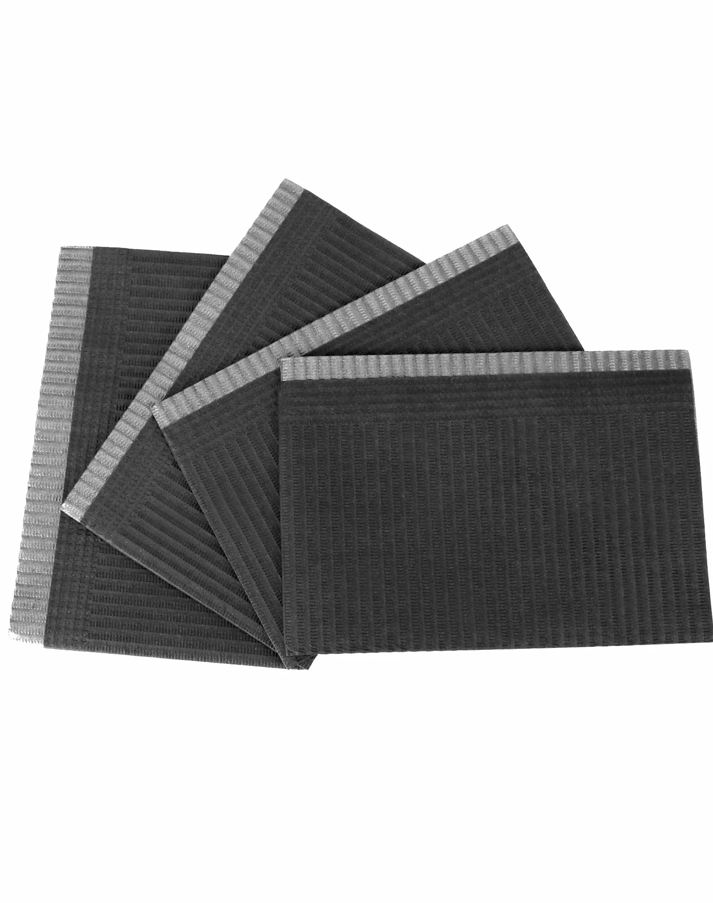 QWORK Baberos Desechables Impermeables 125 Piezas 33x45 cm 3 Capas Negros