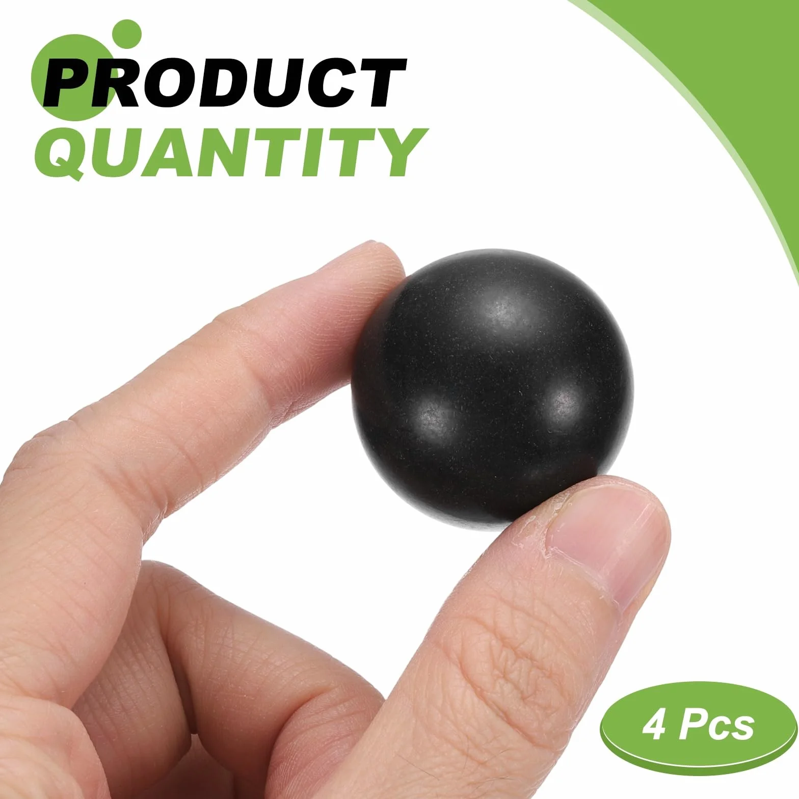 QUARKZMAN 4 Piezas Bolas de Cojinete de Plástico PP 30 mm, Bolas Macizas de Polipropileno Precisión G2, Negro