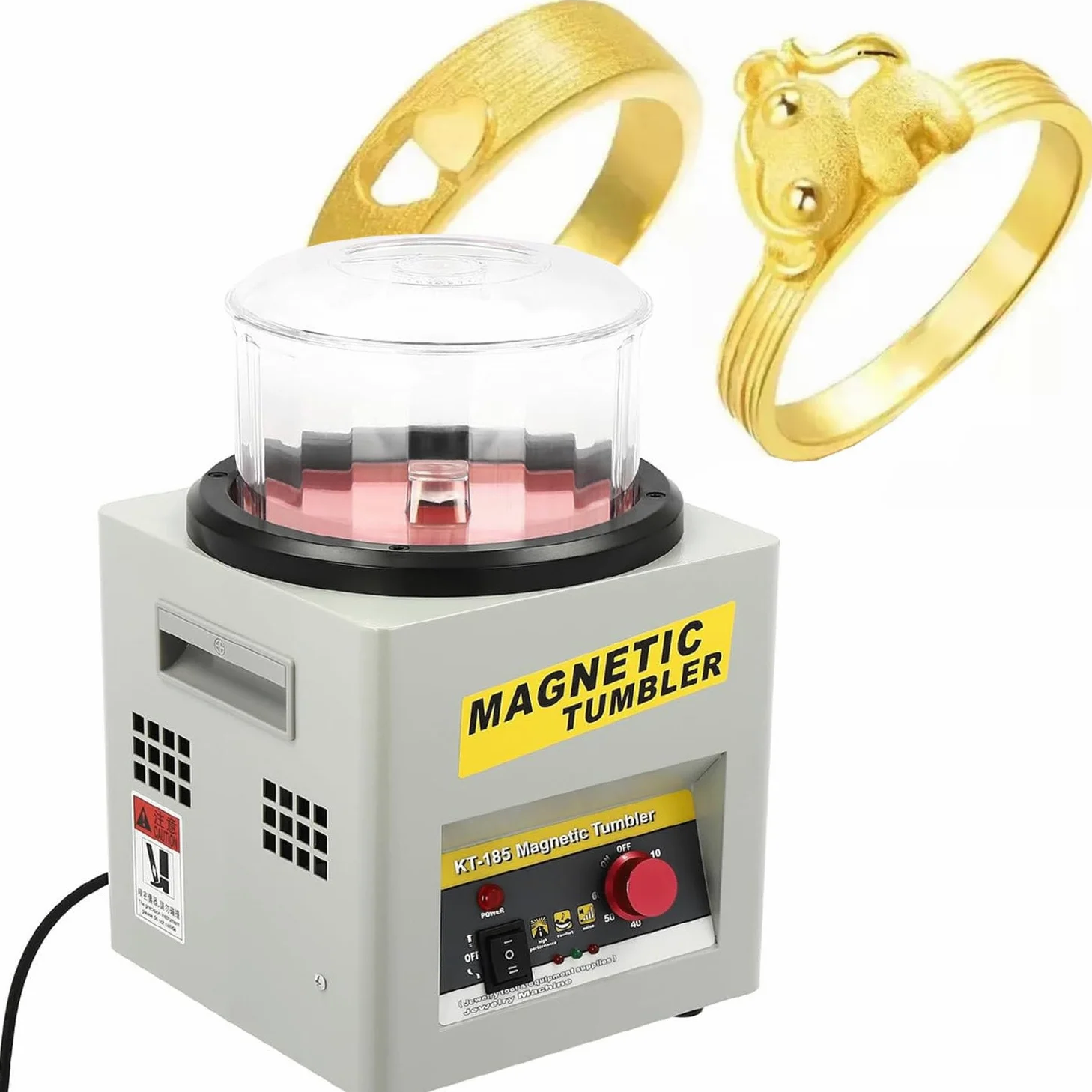 Máquina pulidora magnética de joyería de 200 W para accesorios de oro y plata, eliminación de óxido de metal y desbarbado, 220 V, ideal para una limpieza eficaz de joyas