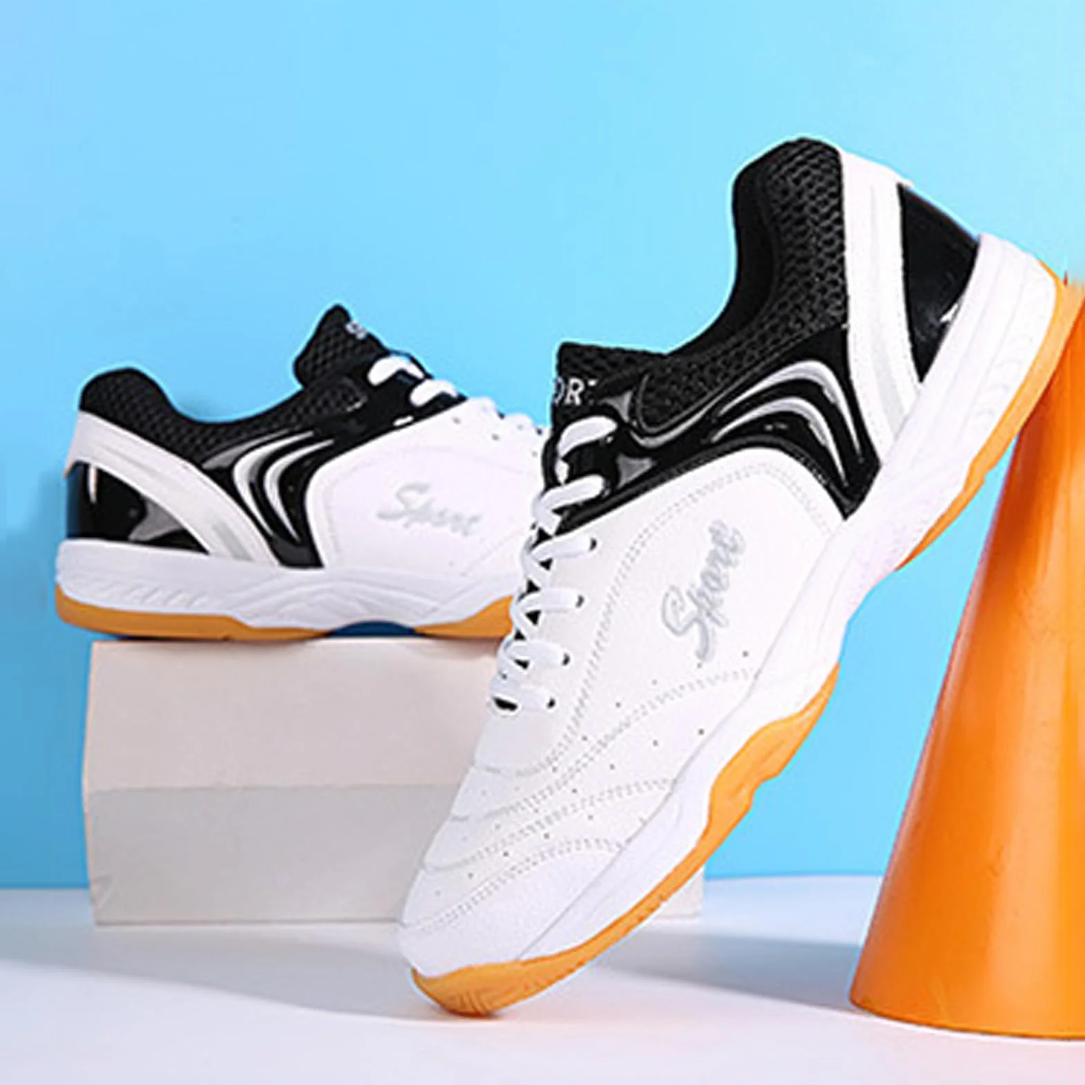 Zapatos De Tenis De Mesa,Zapatos De BáDminton,Zapatos De Pickleball para Hombre,BáDminton Zapatilla Voleibol,Prueba Resbalones,Transpirable,CóModos,para Pistas Interiores Y Exteriores