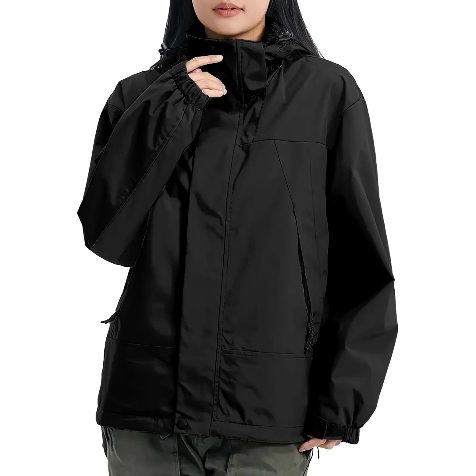 Chaqueta Para Deportes Al Mujer, Y Desmontable A De Viento, Adecuada Montañismo Esquí Chubasquero Mujer Ligero Conjunto Impermeable Running Chaquetas Softshell Adult Waterproof Raincoat