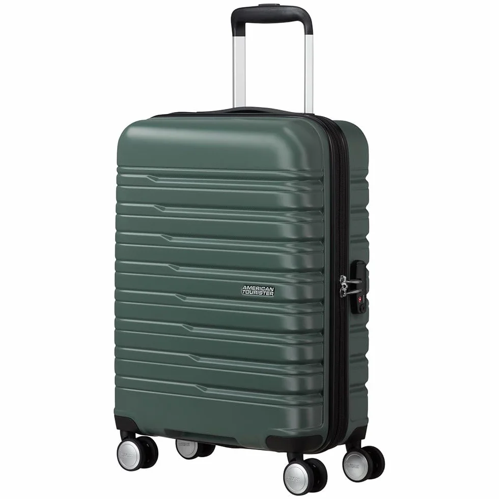 American Tourister Flashline - Spinner S, Equipaje Manual, 55 cm, 34 L, Verde (Bosque Oscuro)