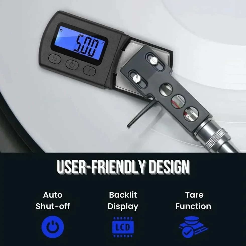 DollaTek Professional Digital Mini Stylus Force Scale Gauge Tester 0.01g LCD Blue for Tonearm Phono Cartridge Jewelry Balance