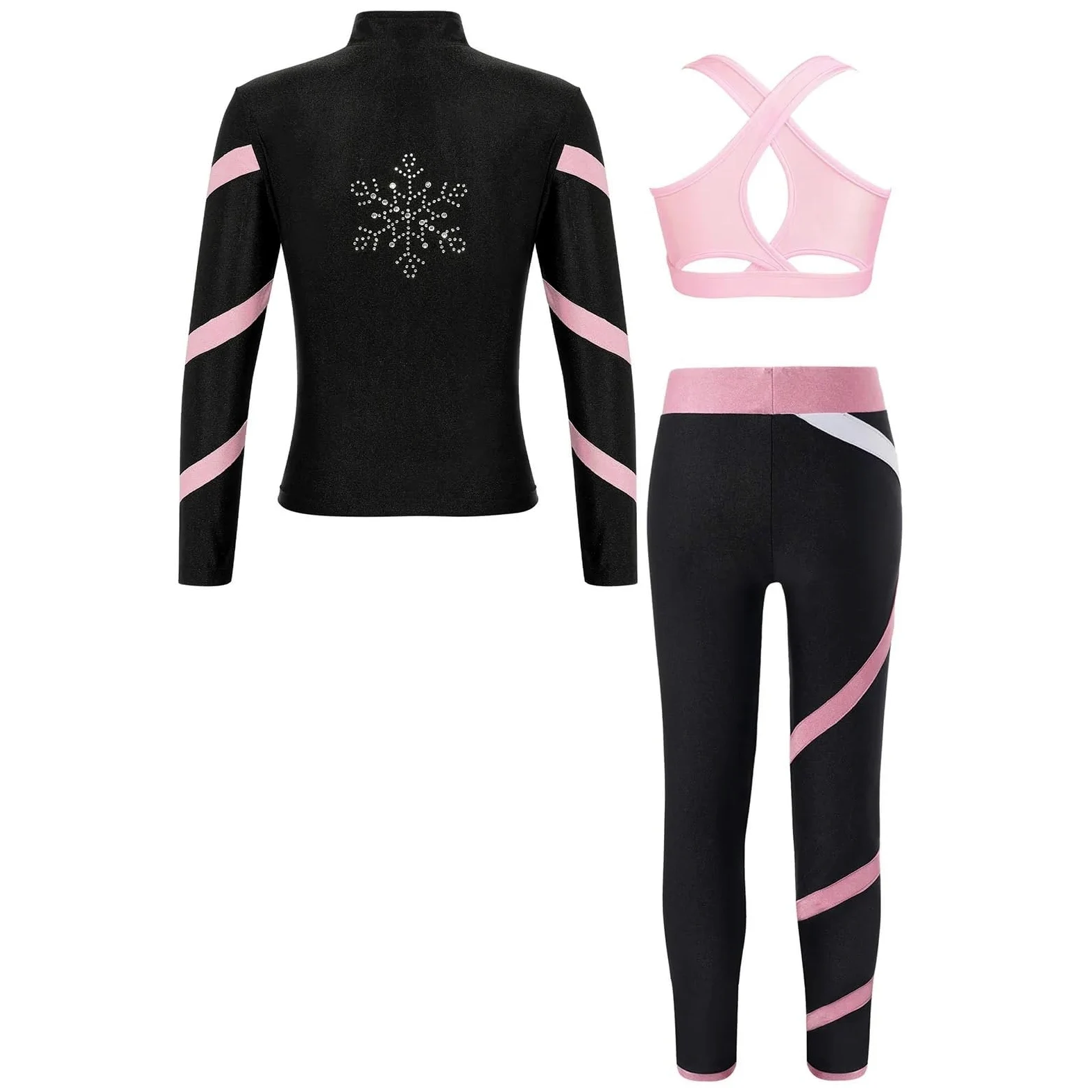 Conjunto Deportivo Niña Chándal For Niñas, Conjunto De Ropa Deportiva, Abrigo De Manga Larga, Tops Con Sujetador, Chaleco, Pantalones