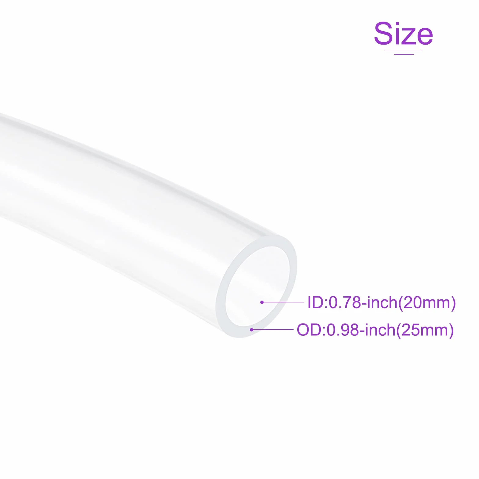 Manguera Flexible Tubo PVC Transparente 20mm Di 25mm 2m Longitud Jardín Aire