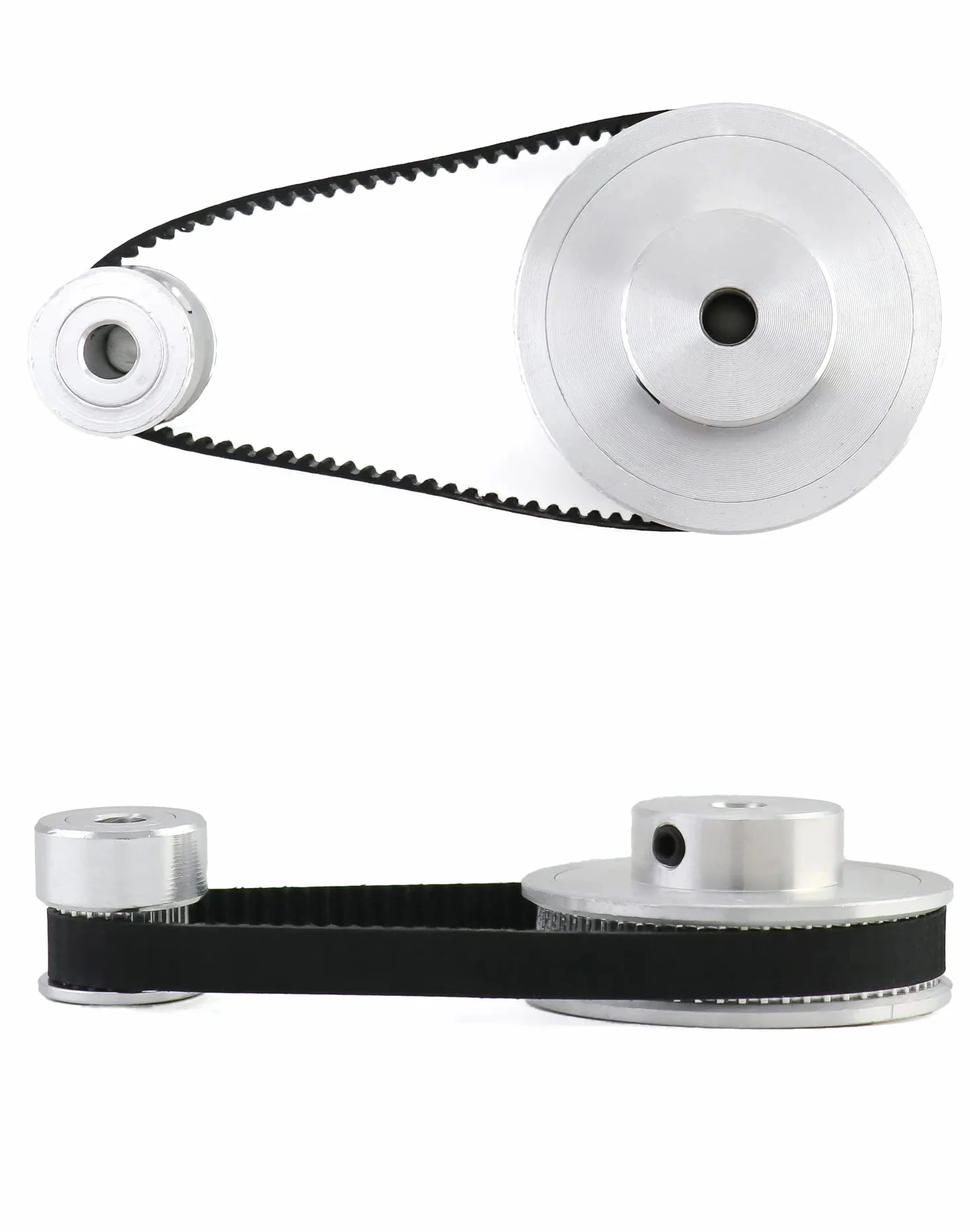 QWORK Juego de Polea Sincronización GT2 para Impresora 3D, 20 y 60 Dientes 5mm, 2 Juegos