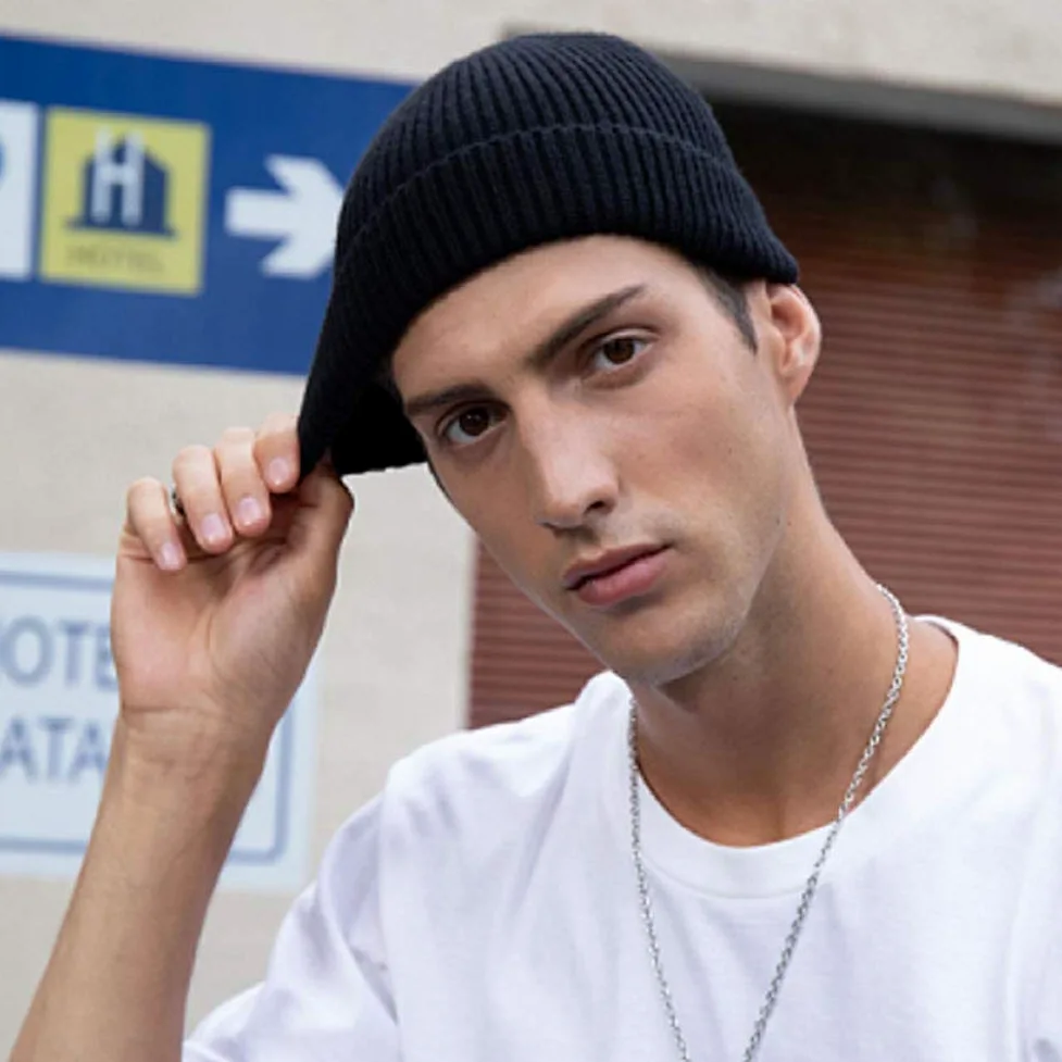 MaxNova Gorro de pescador corto con puño de punto para hombres y mujeres, sombreros cálidos
