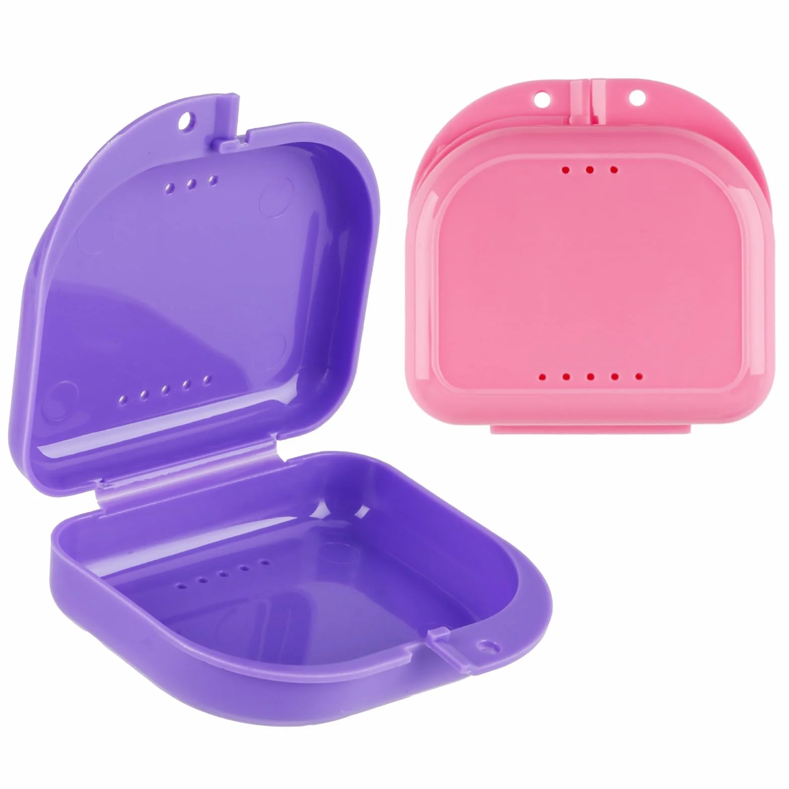 Caja Ortodoncia Dental Funda Ferula Aparato con Agujeros de Ventilación 2 Piezas