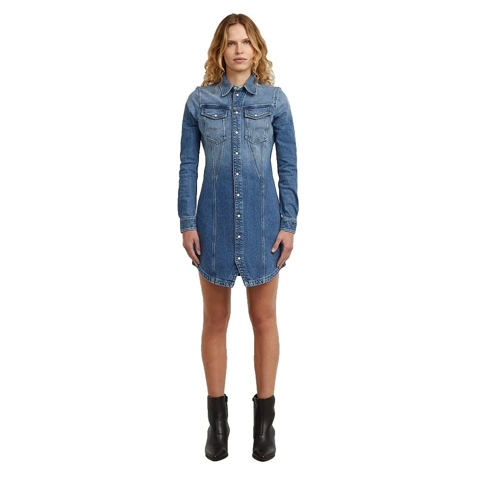 G-Star Pitched Hem Shirt Dress LS Wmn Vestido Informal Mujer