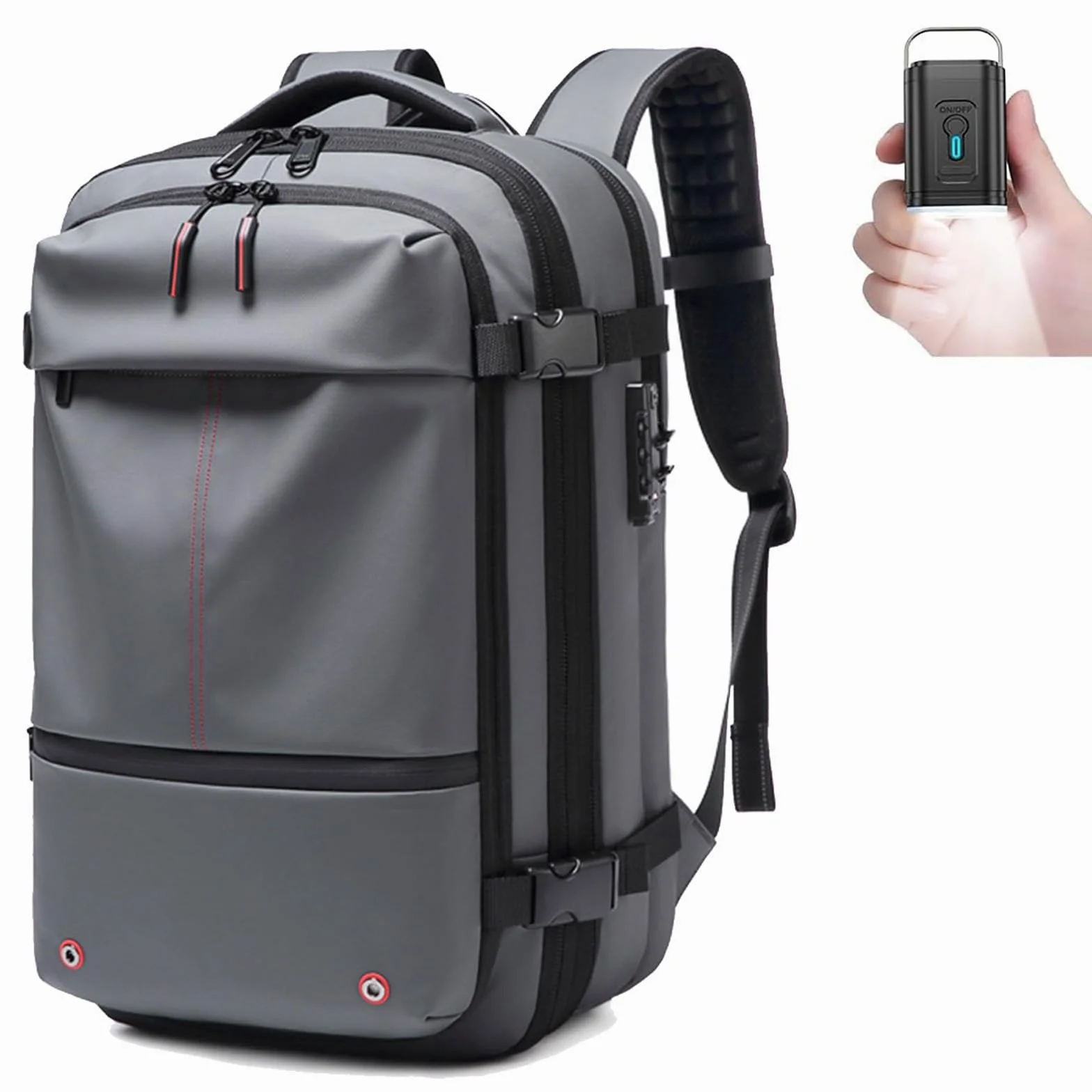 Mochila Viaje Cabina Avion, Compresión al Vacío Con Bomba, Mochila Al Vacío con Bloqueo Antirrobo, Impermeable, Maleta Cabina para Viajes de Negocios