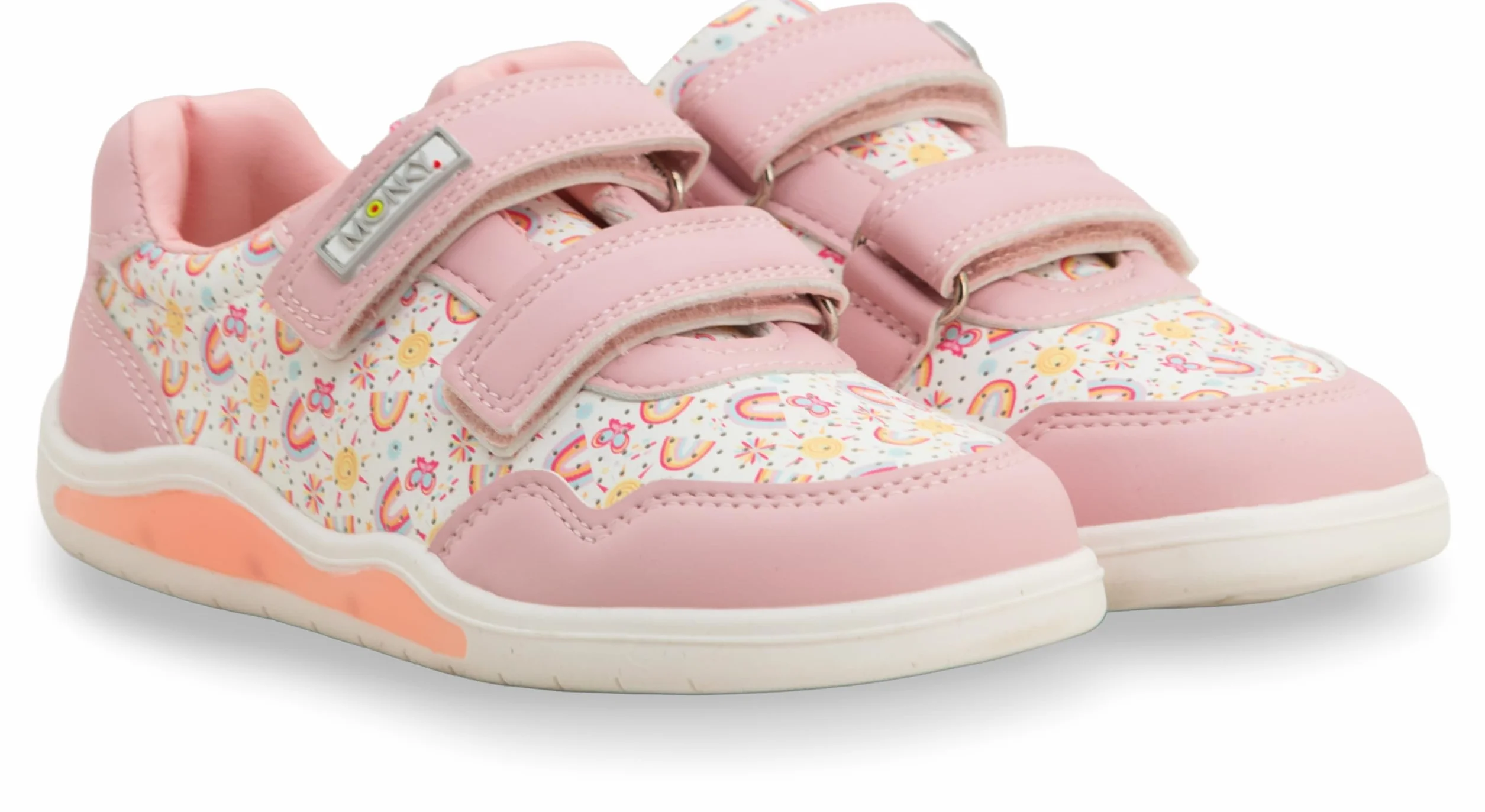 MONKY Zapatillas Barefoot Infantiles LED Puntera Ancha Suela Flexible Antideslizante Cierre Velcro Piel Sintética Tallas 25-30