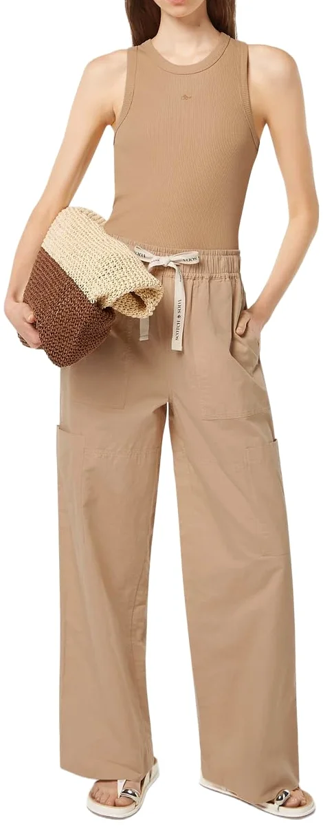 Scotch & Soda Noa High-Rise Wide-Leg Pull On Cargo Pant - Pantalones Casuales Mujer