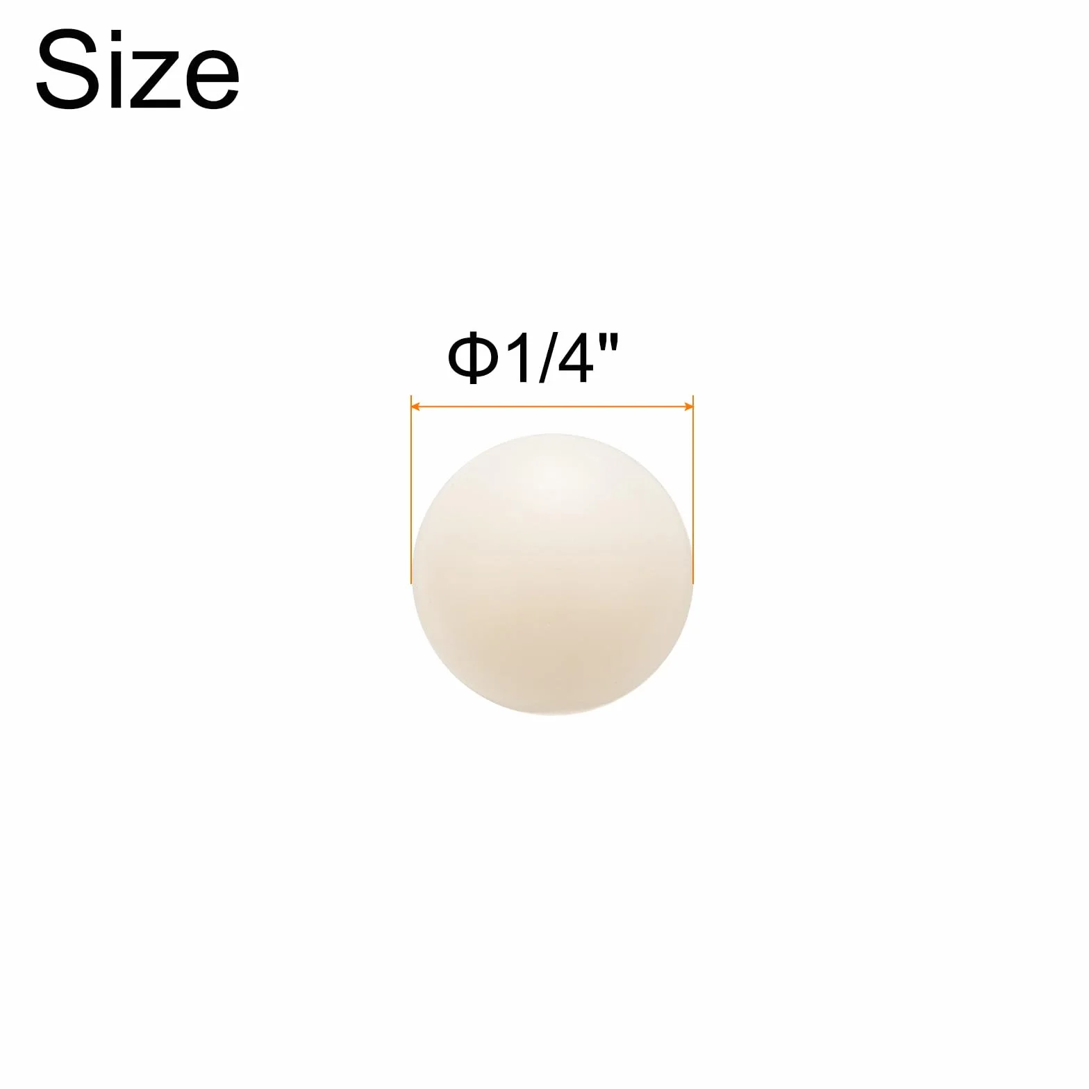 QUARKZMAN 100 Piezas Bolas de Rodamiento Nylon 1/4" (6.35mm) Precisión Plástico Sólido