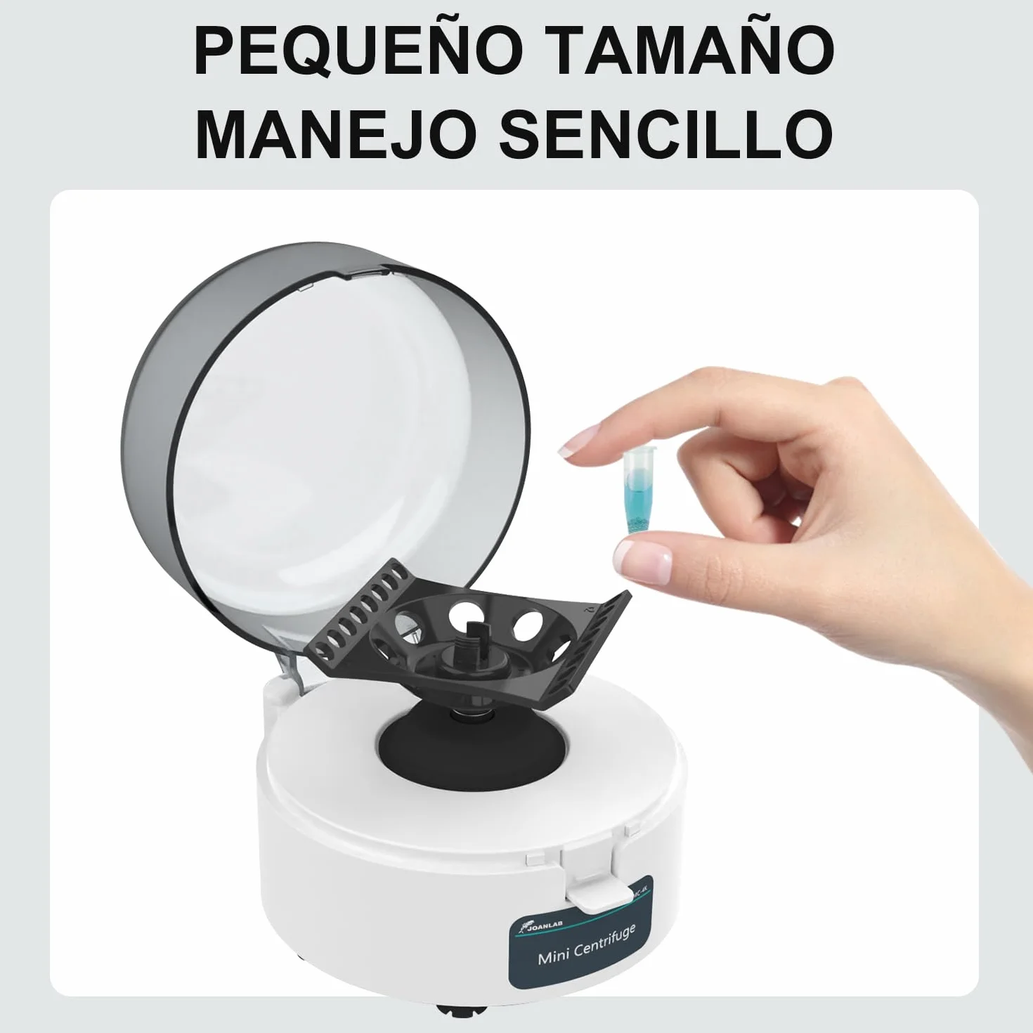 JOANLAB Mini Centrífuga de Laboratorio 4000RPM 0.2ml/1.5ml/2ml Rotor 2 en 1 Portátil
