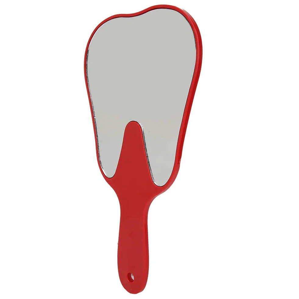 Espejo Dental de Mano Diente Cuidado Mango de Plástico 4 Colores de Moda (Rojo)