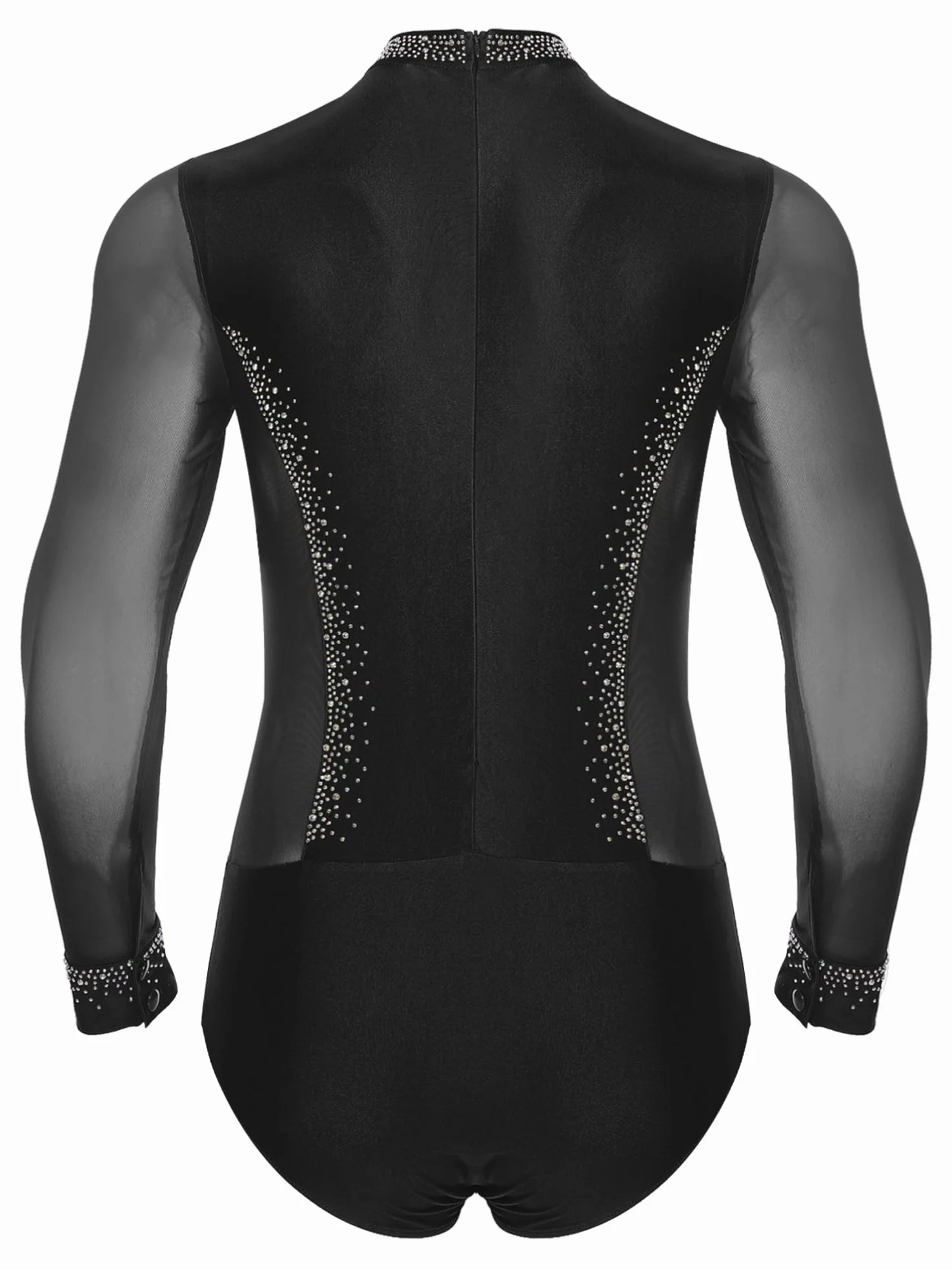 Aislor Leotardo Brillantes Para Hombre Mono Deportivo De Pantanaje Artístico Body Manga Larga Leotardo Gimnasia Rítmica Competición