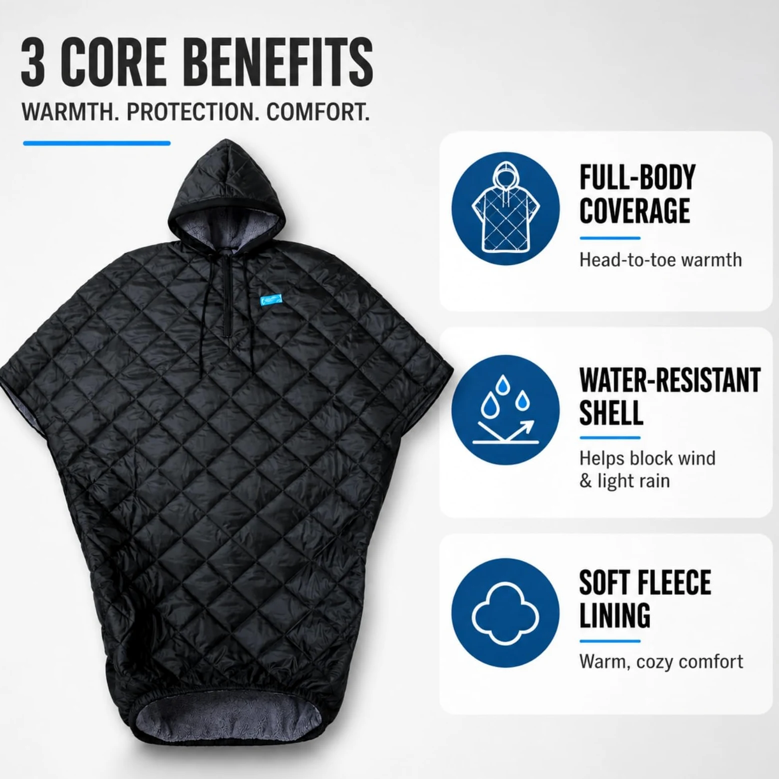 Manta Térmica Silla Ruedas para Merits Health P101 Travel-Ease 2018-2026 | Felpa térmica impermeable | Contra viento frío | Cobertura total silla ruedas | Diseño con capucha | Protección exterior