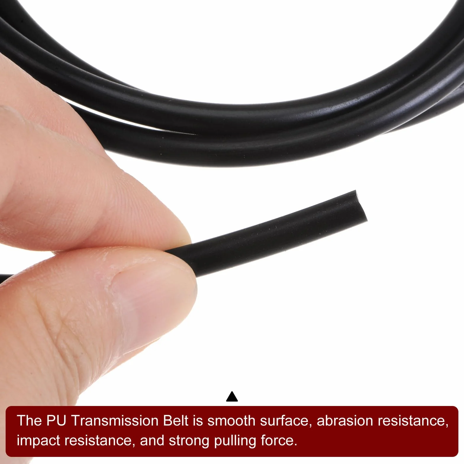 QUARKZMAN Transmisión Correa Poliuretano Redonda 4,5mm Diámetro 1 Metro Suave PU Uretano Negro