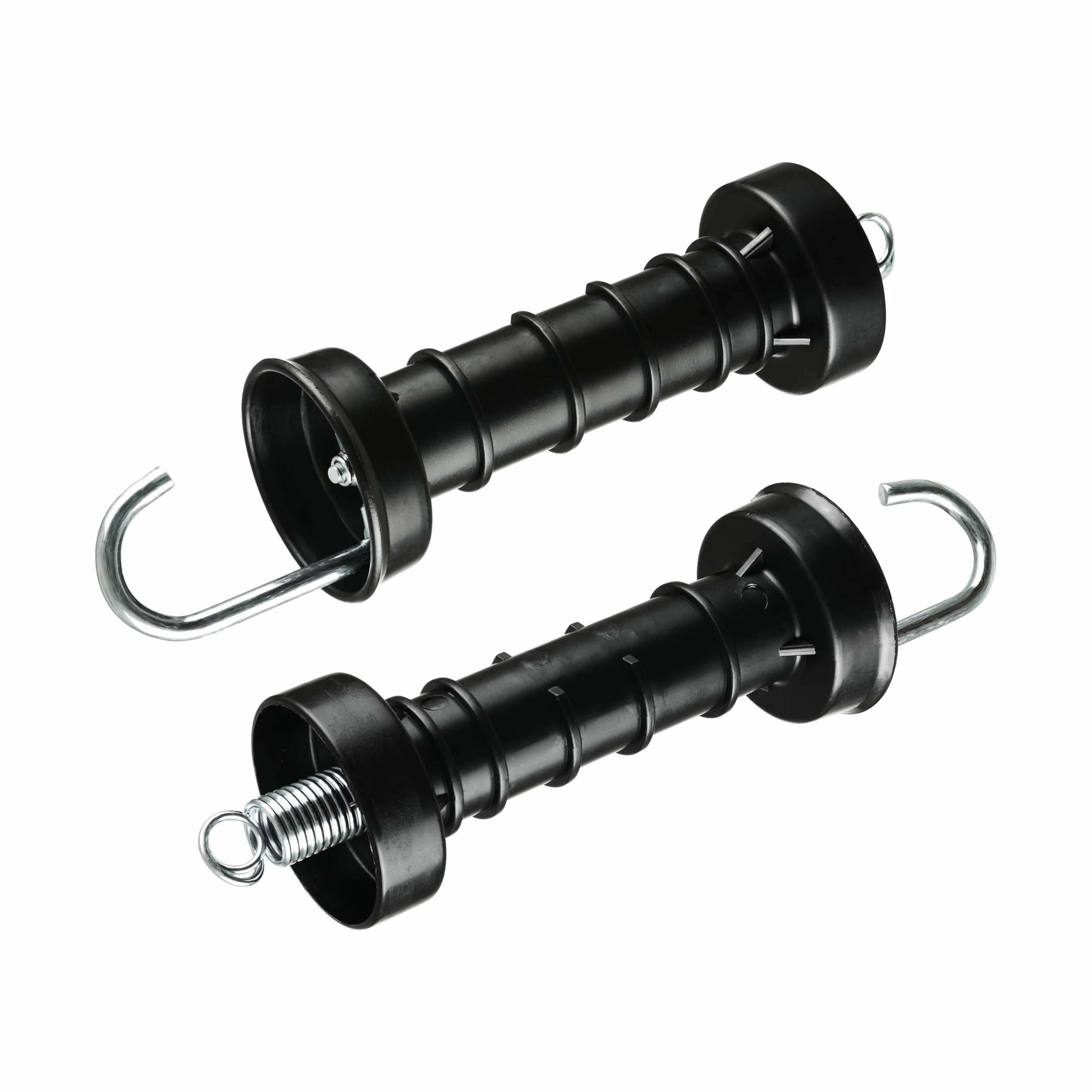 Manijas para Puerta de Valla Eléctrica Negras, Manija Aislada de Plástico Heavy Duty con Gancho Recto Galvanizado