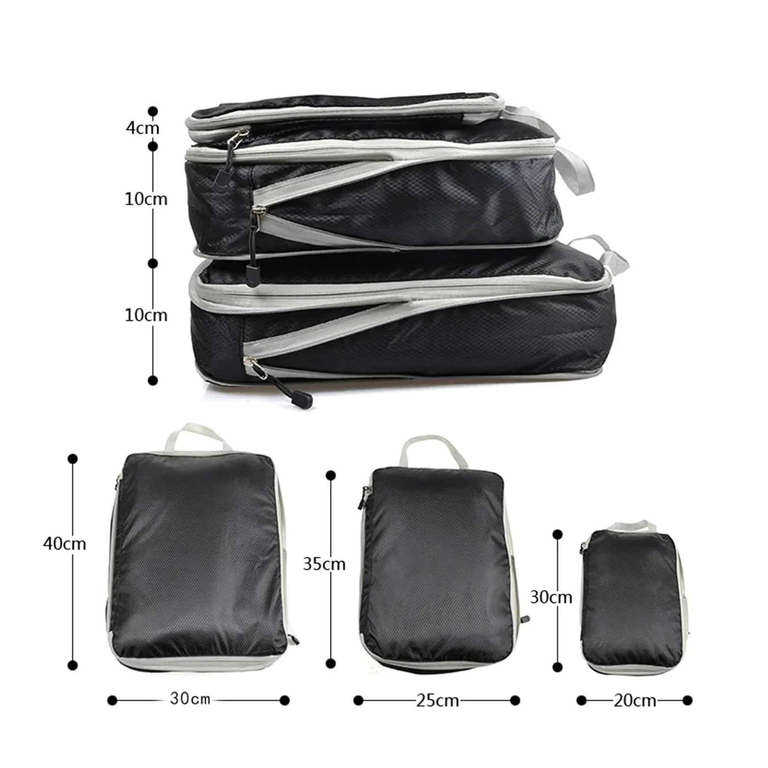 Organizador Para Maletas Cubos de embalaje plegables y comprimibles, bolsa viaje impermeable, maleta nailon, portátil con bolso, organizador equipaje(Light blue)