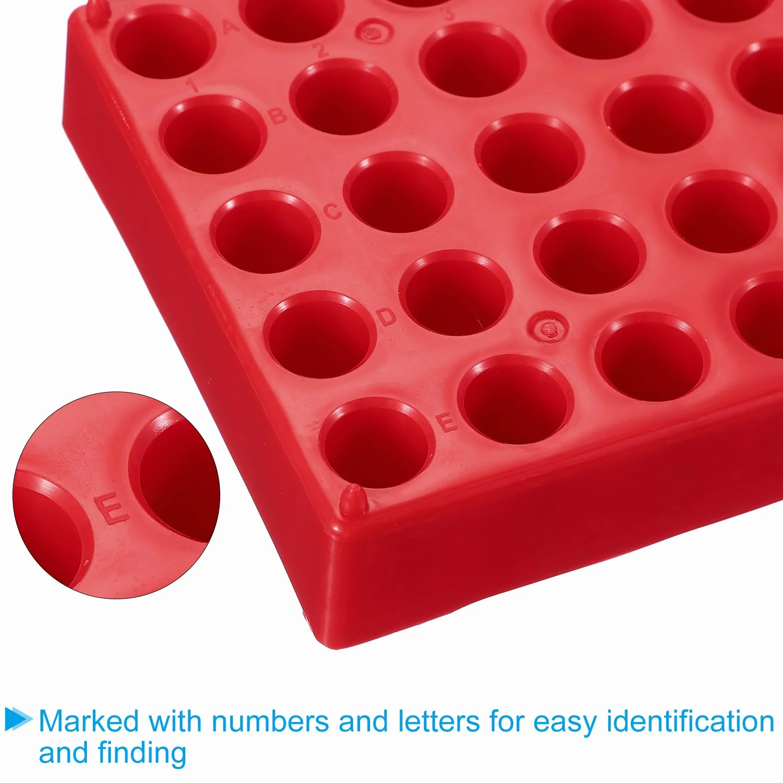 PATIKIL Soporte para Viales de 2ml para Autosamplers, 3 Bandejas Apilables de 50 Pocillos, Rojo