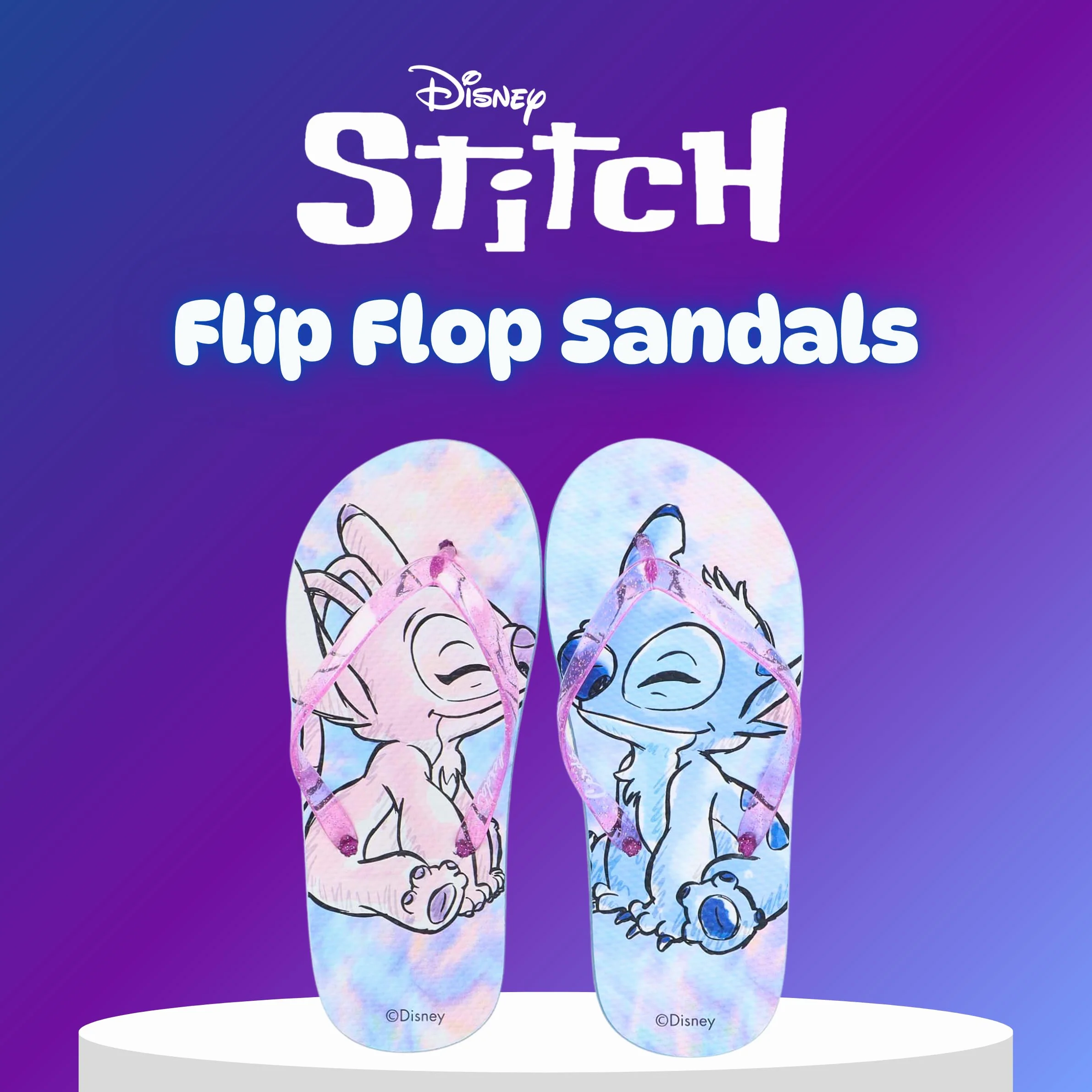 Disney Stitch y Angel Chanclas para Niñas, Sandalias de Verano, Regalo Niñas, Tallas EU 28 a 35
