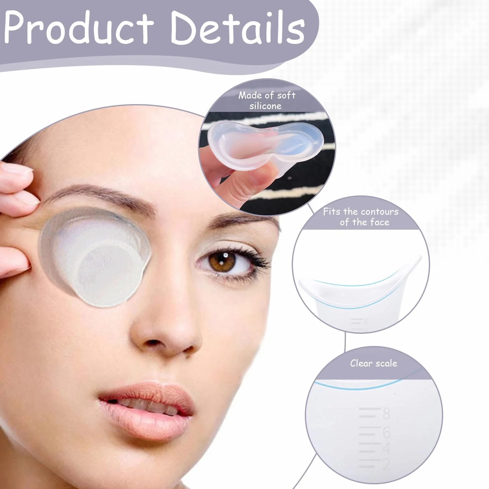Lavaojos Bañera de ojos 4 piezas 8 ml silicona portátil limpieza ocular