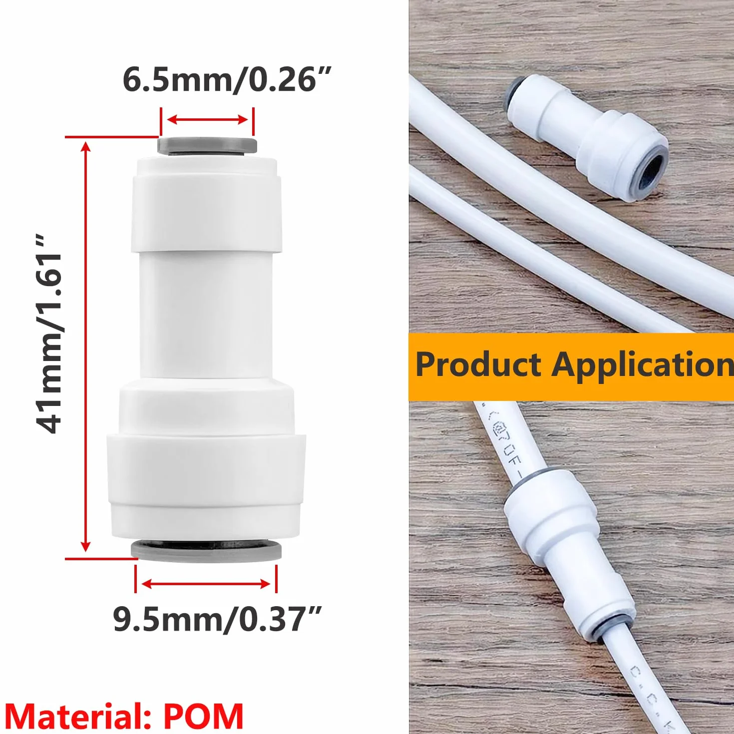 Accesorio de Filtro Agua RO, 3/8" a 1/4" Conector Rápido para Manguera Frigorífico