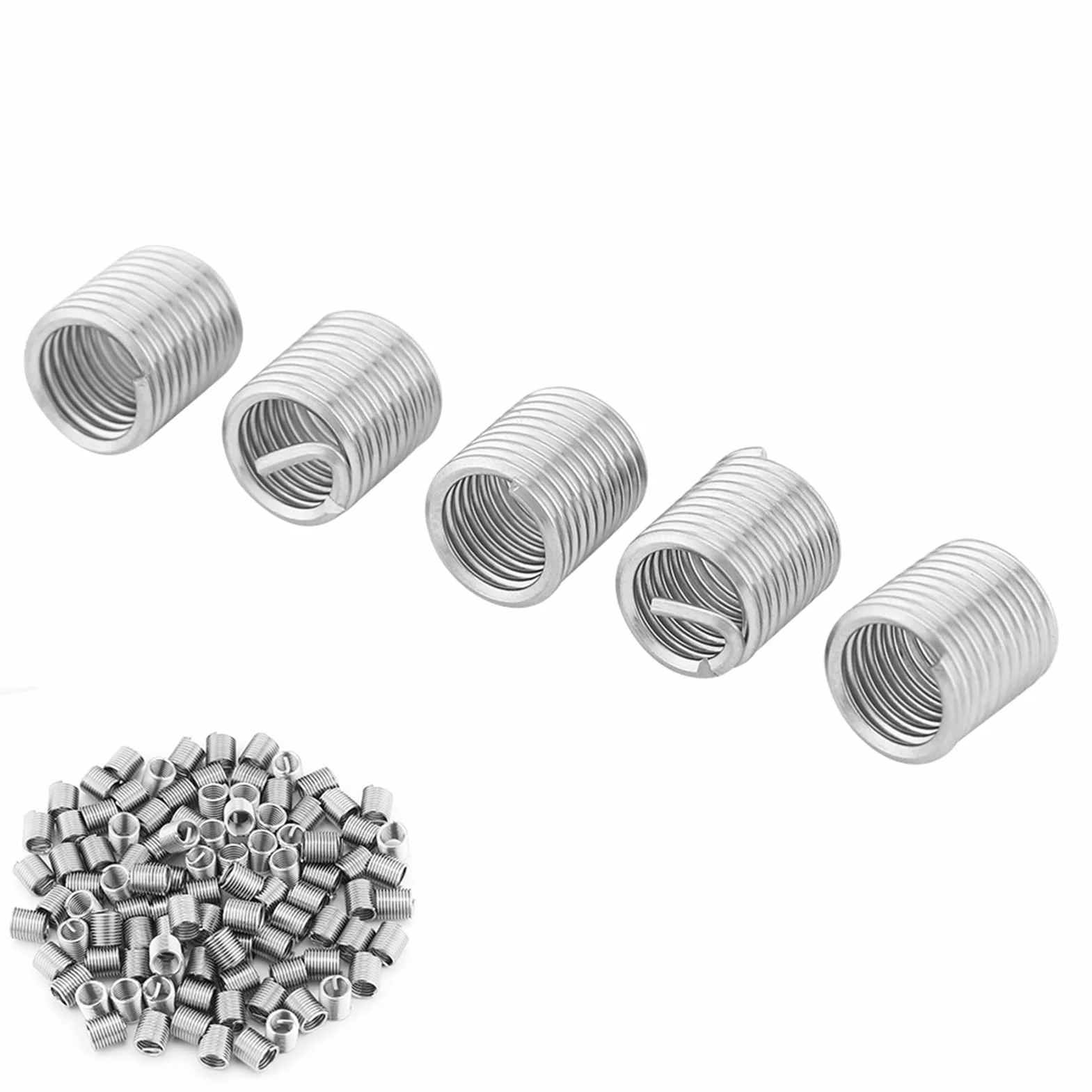 Helicoil M8 X 1,25 Acero Inoxidable 304 100 Piezas Inserto de Rosca Helicoidal 2D Longitud