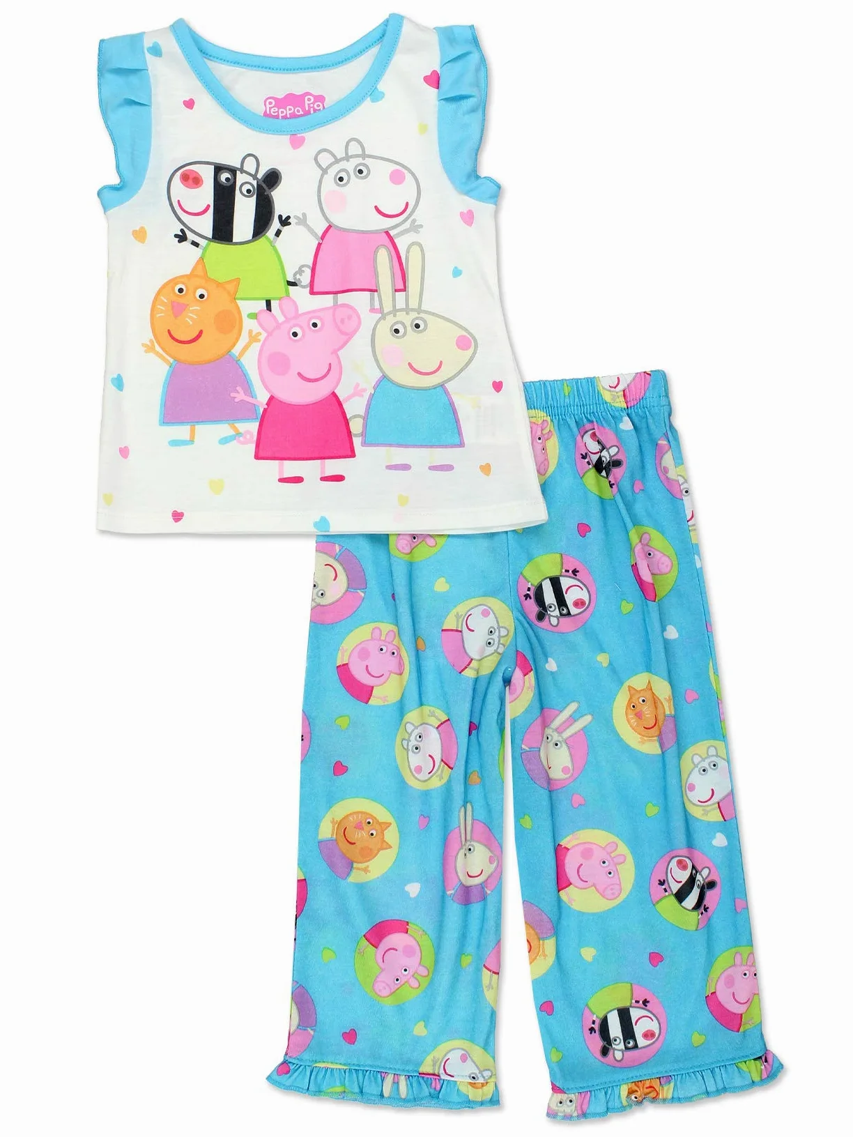 Peppa Pig Pijama de poliéster suave para niñas