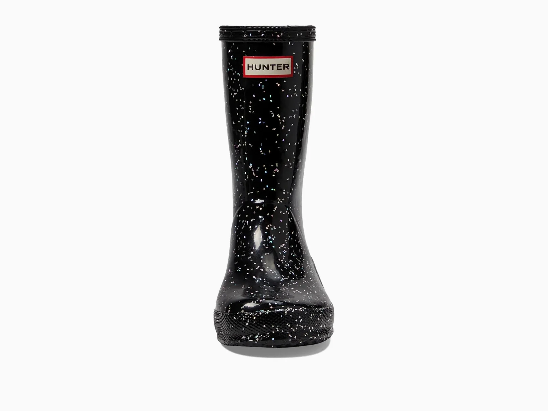 HUNTER Kids First Classic Giant Glitter Negro Caucho Botas De Lluvia