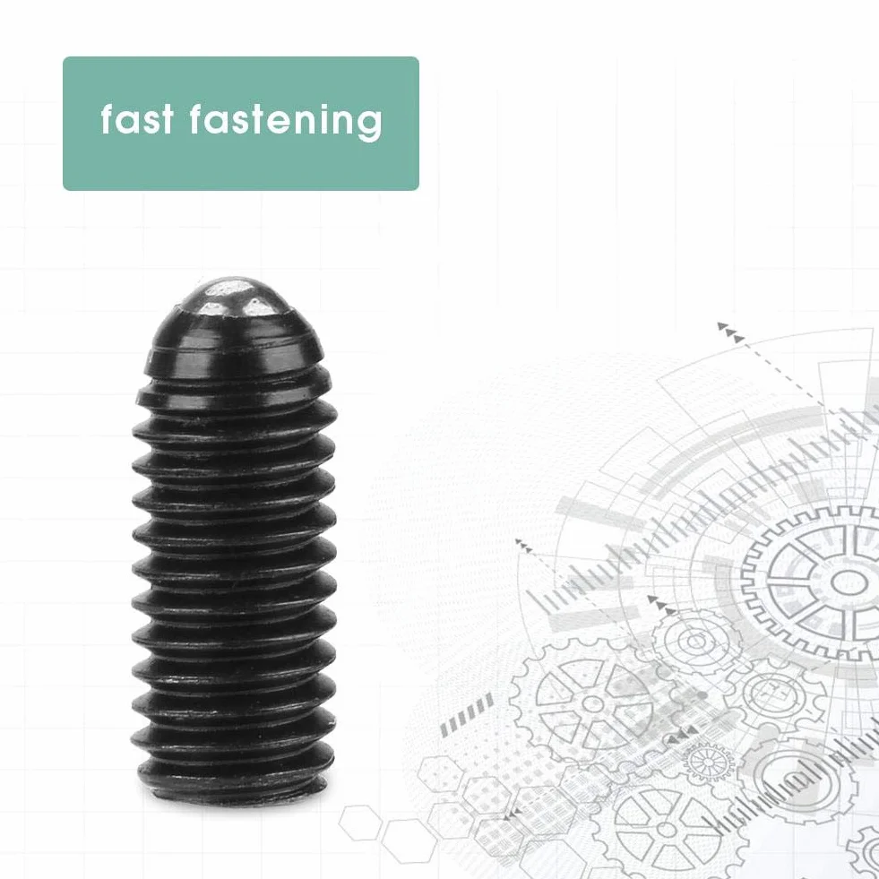 Tuerca Hexagonal M5 Tornillo Fijación Émbolo Bola Acero al Carbono 10 Piezas