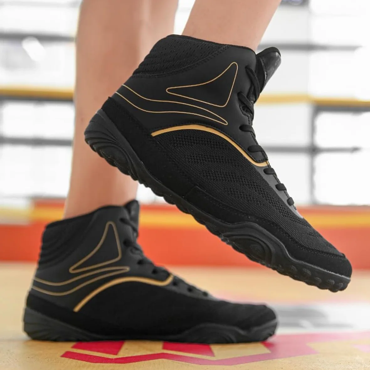 Zapatos Deportivos De Lucha Libre, Bota De Combate De Boxeo De Malla Antideslizante Calzado De Entrenamiento De Kickboxing De Peso Ligero para Adultos Masculinos