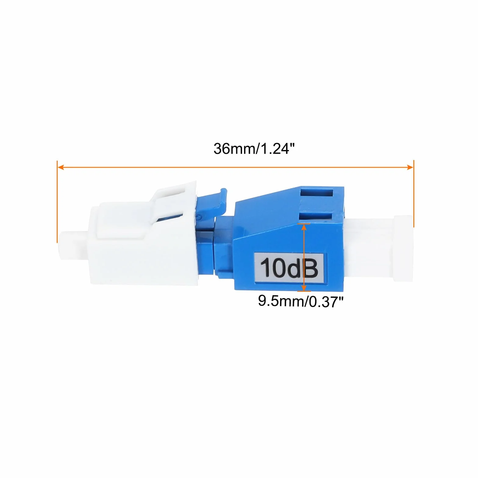 Atenuador de Fibra Óptica LC 10db LC/UPC Monomodo Fijo Macho a Hembra Paquete de 2